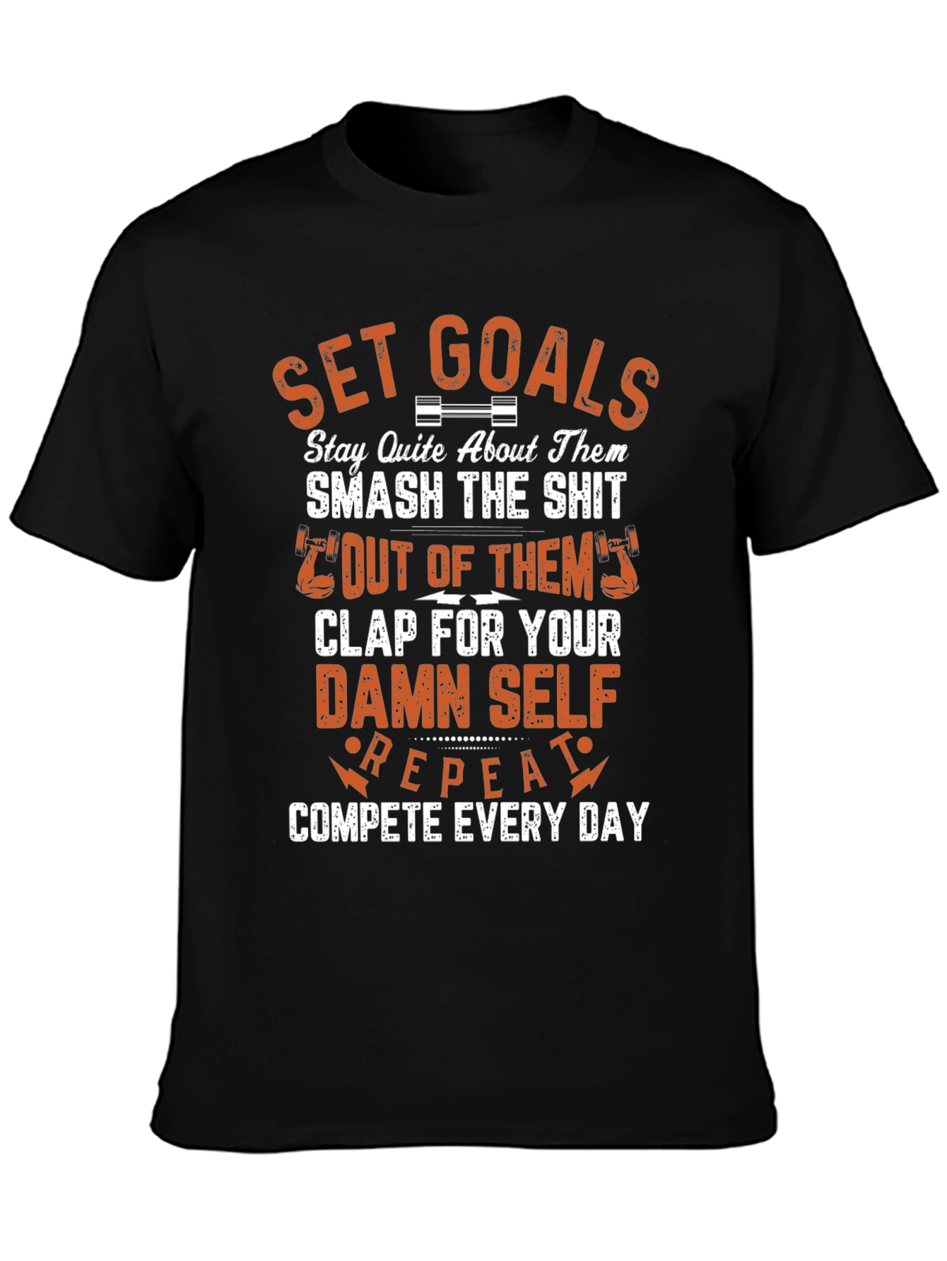 Black Motivational Workout T-Shirt view 3