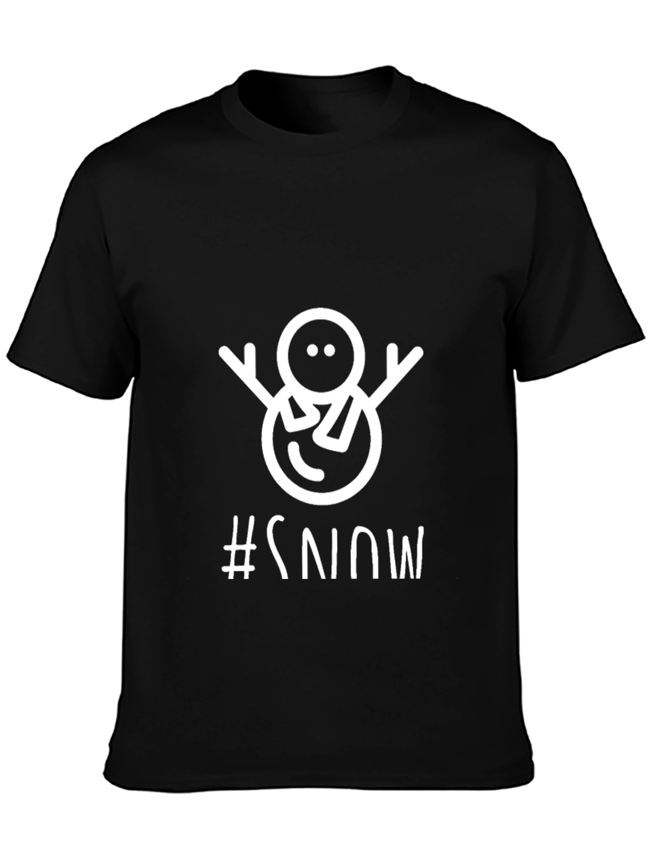 Black Snowman Graphic Tee - Winter Holiday T-Shirt view 3