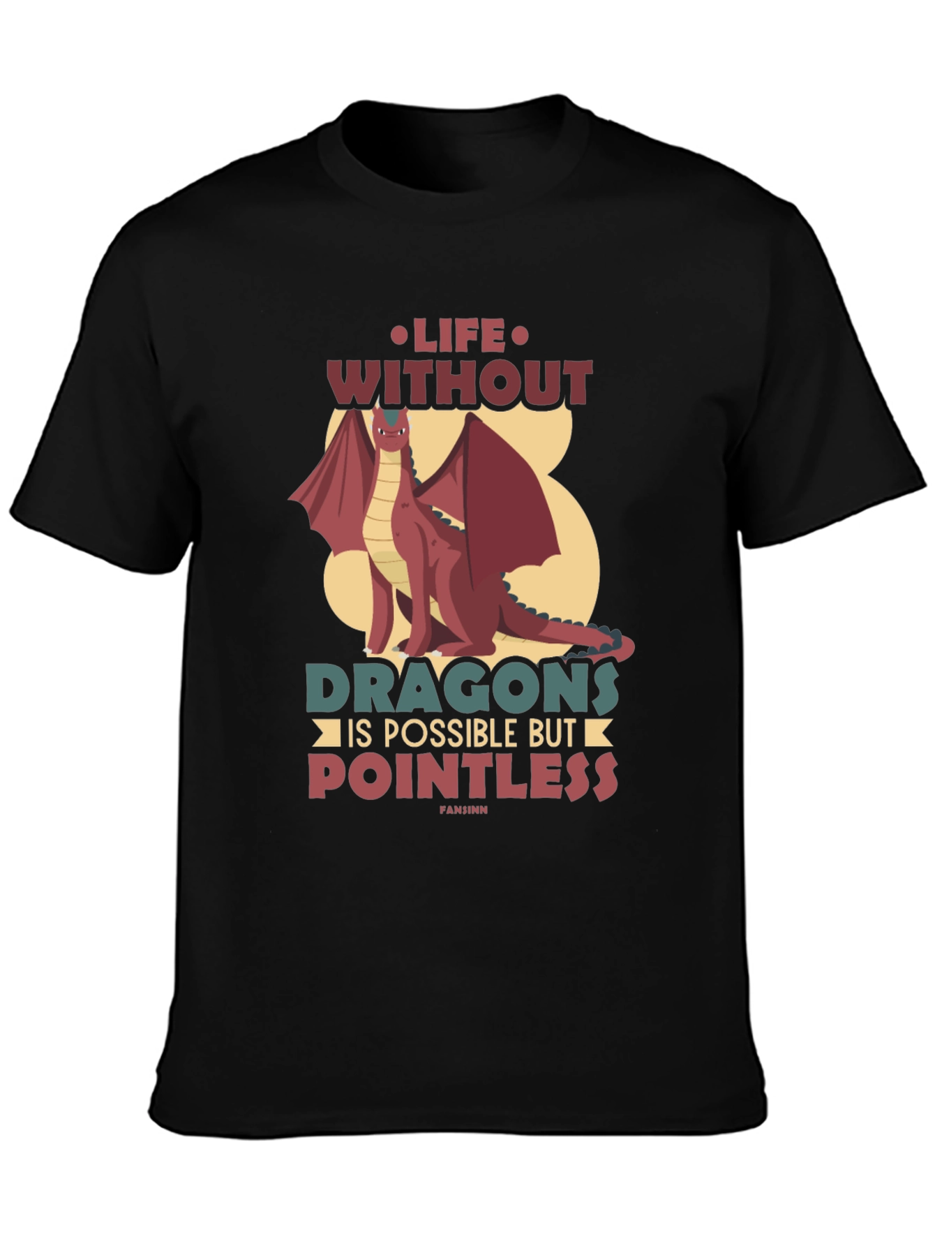 Black Life Without Dragons T-Shirt - Pointless Tee view 3