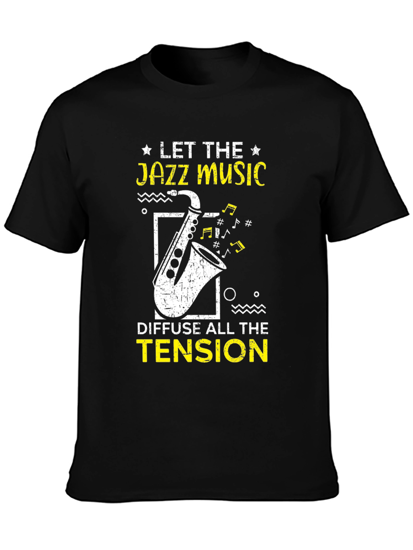 Black Jazz Music T-Shirt - Diffuse All the Tension view 3