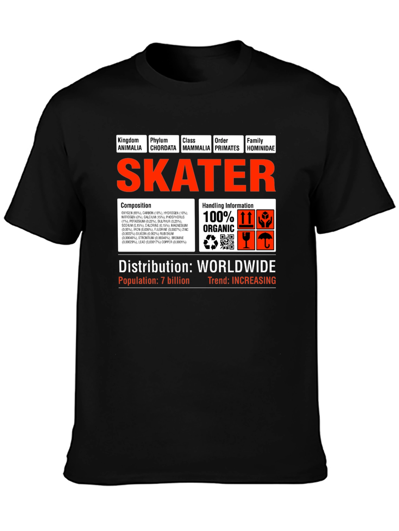 Black Skater Graphic T-Shirt - Organic Composition Design view 3