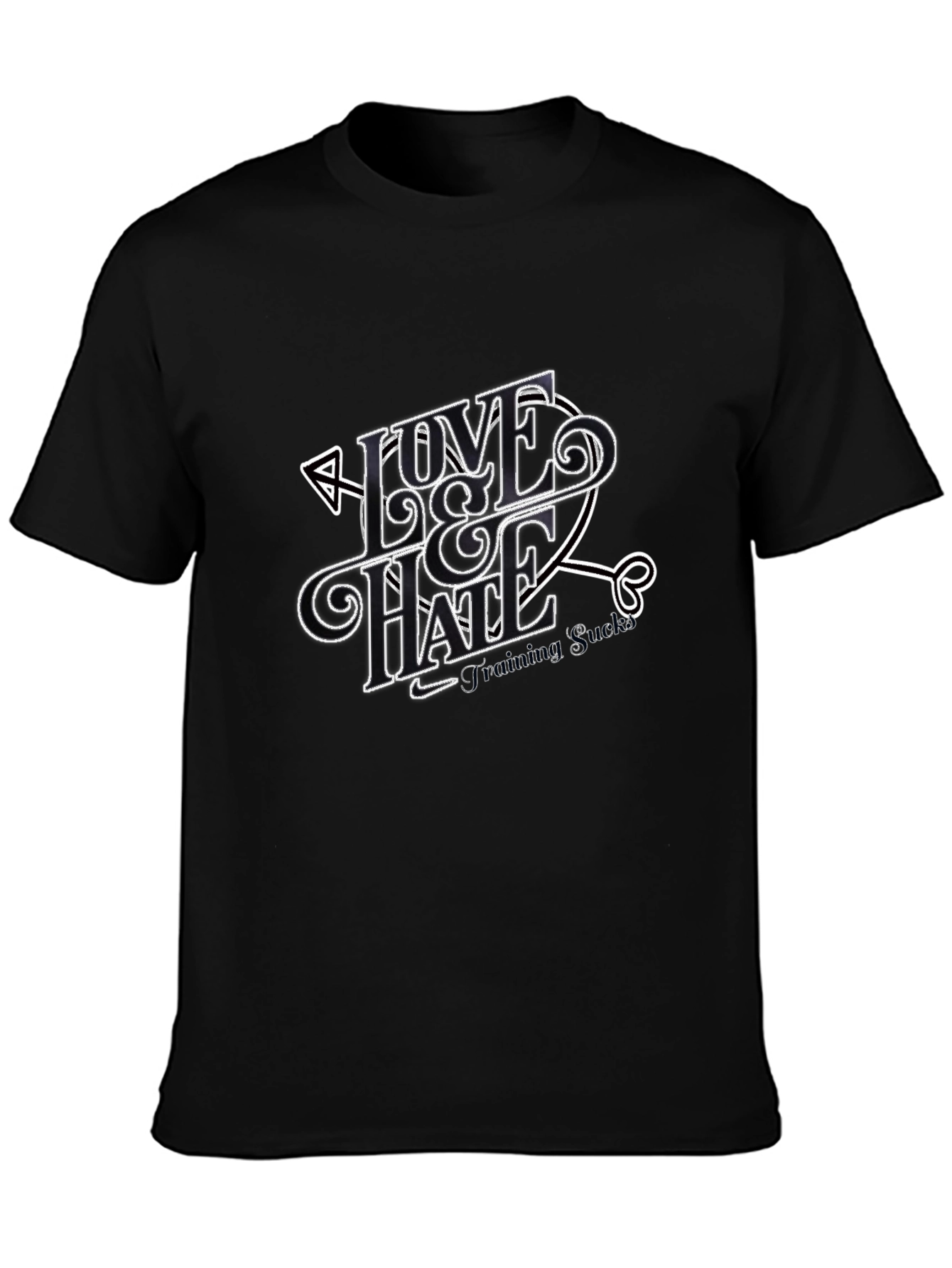 Black Love & Hate Graphic T-Shirt - Black Casual Tee view 3