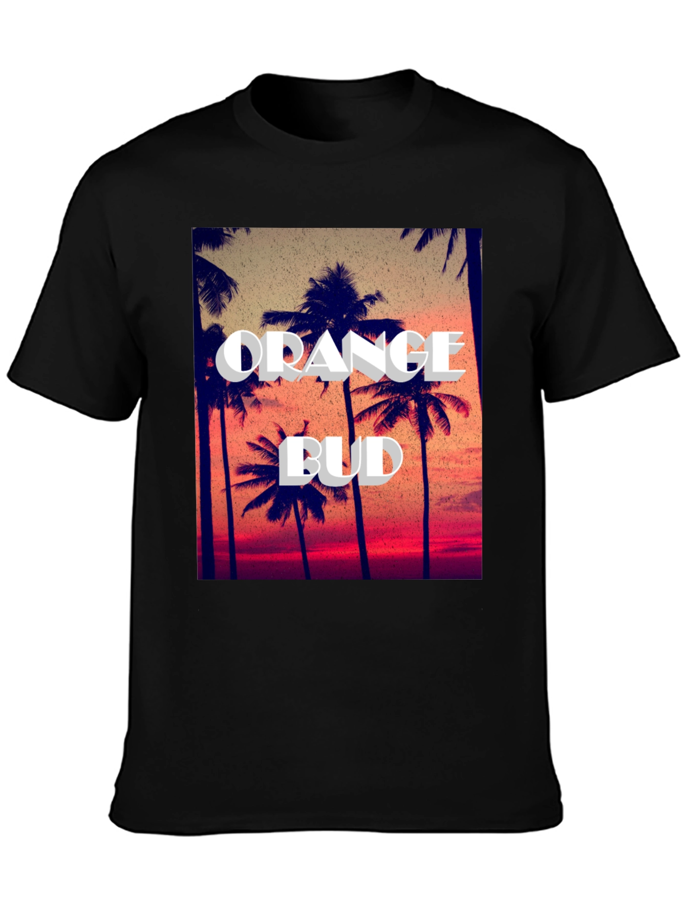 Orange Bud Palm Tree Graphic Tee - Summer Vibes - 3