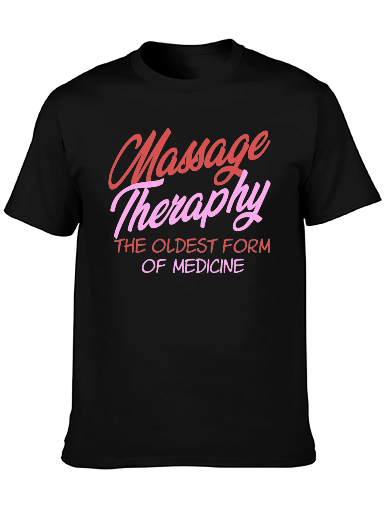 Black Massage Therapy T-Shirt - Oldest Form of Medicine view 3