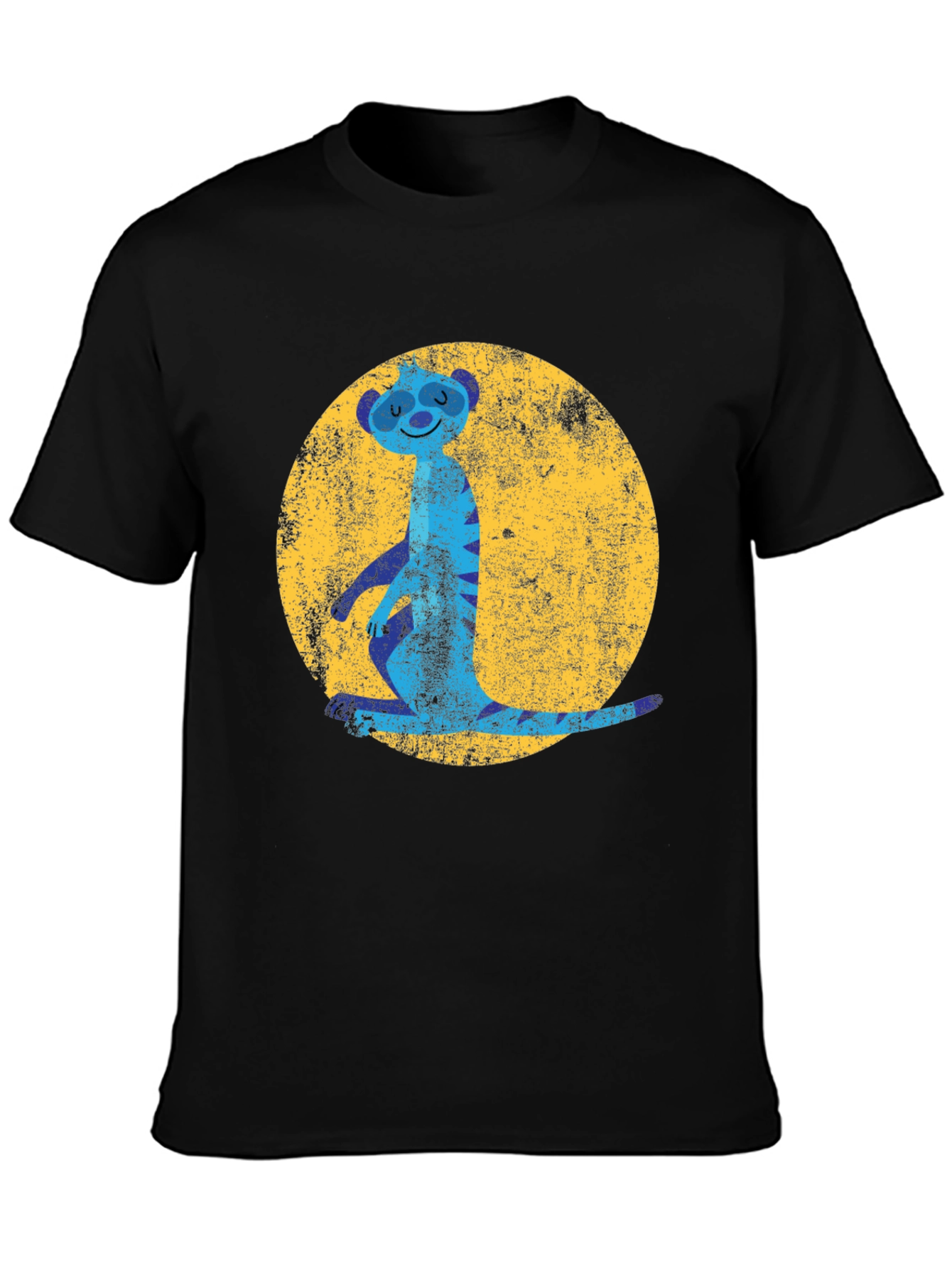 Black Meerkat Moon Men's Graphic Tee - Black view 3