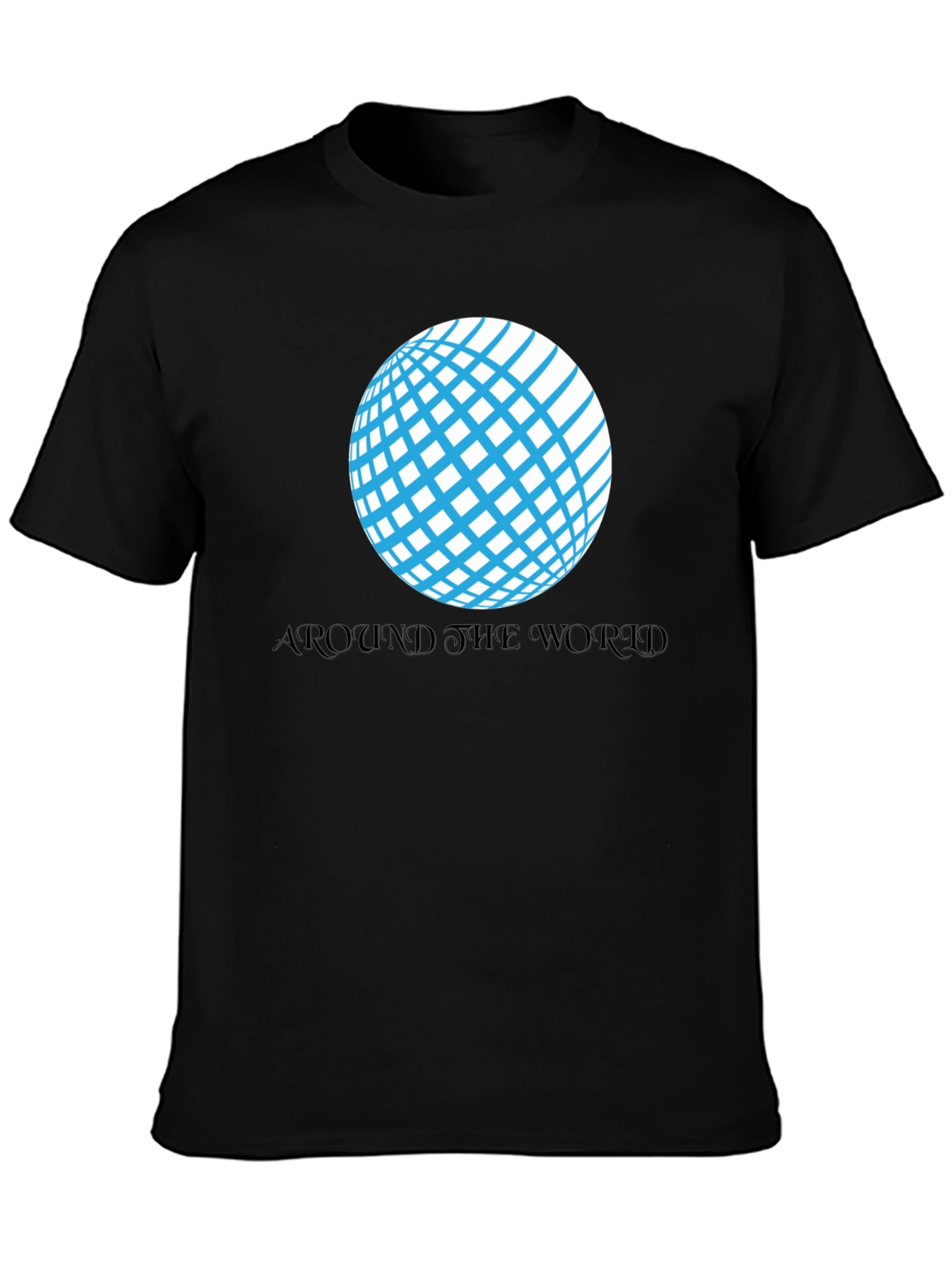 Black Around the World Graphic T-Shirt - Unisex Casual Tee view 3