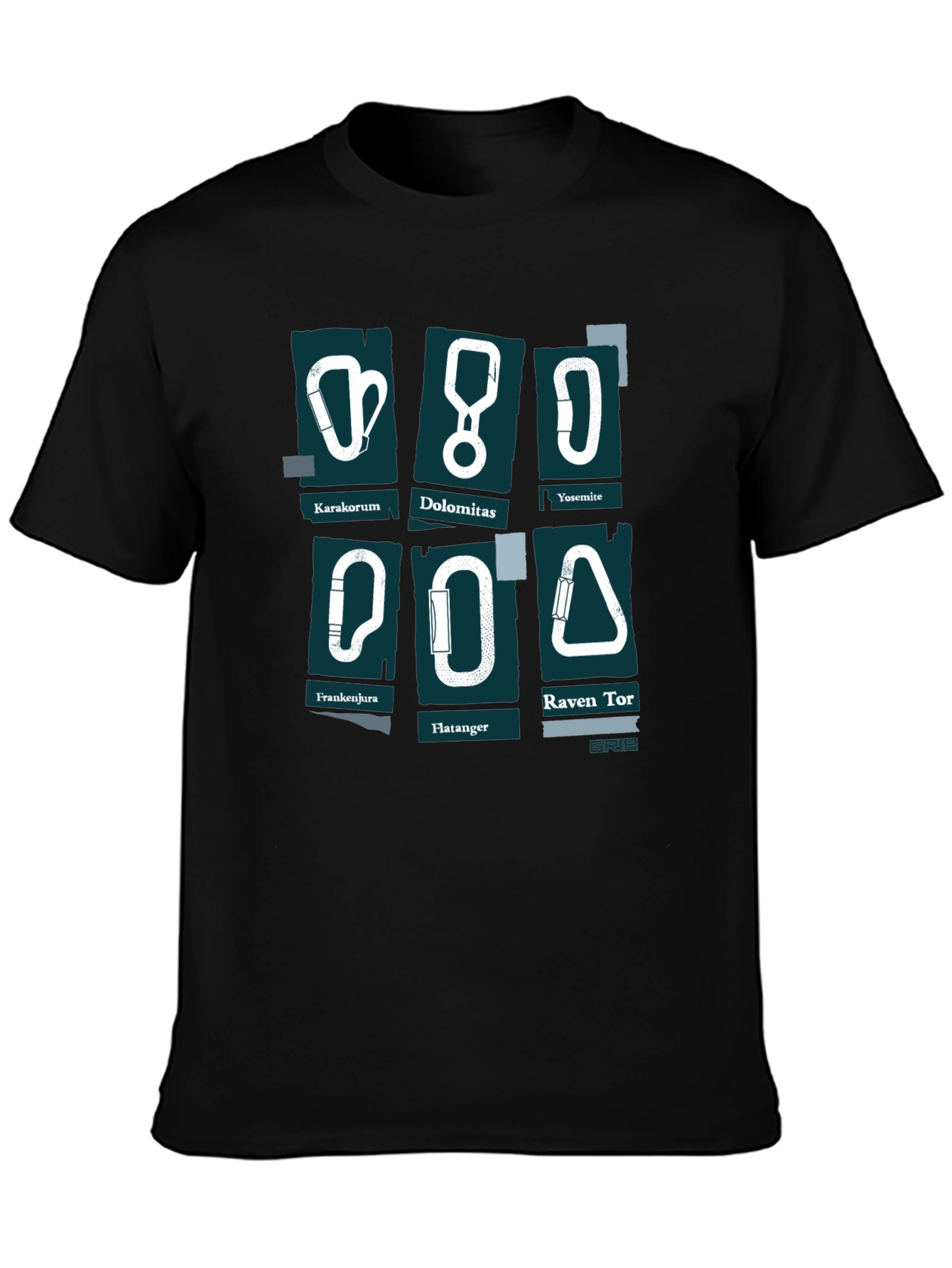 Black Climbing Carabiner T-Shirt - Black Adventure Tee view 3