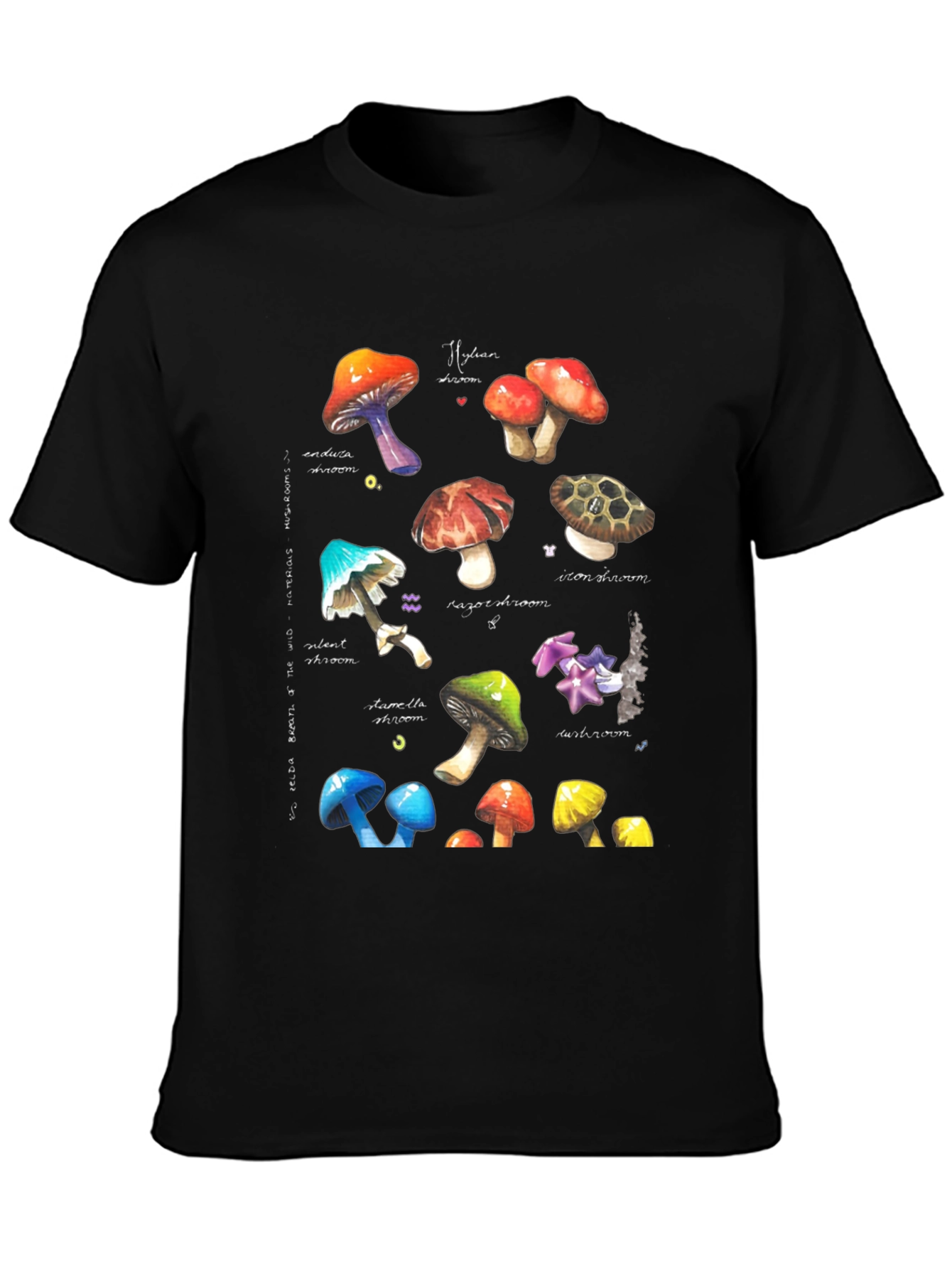 Black Watercolor Mushroom Graphic Tee view 3