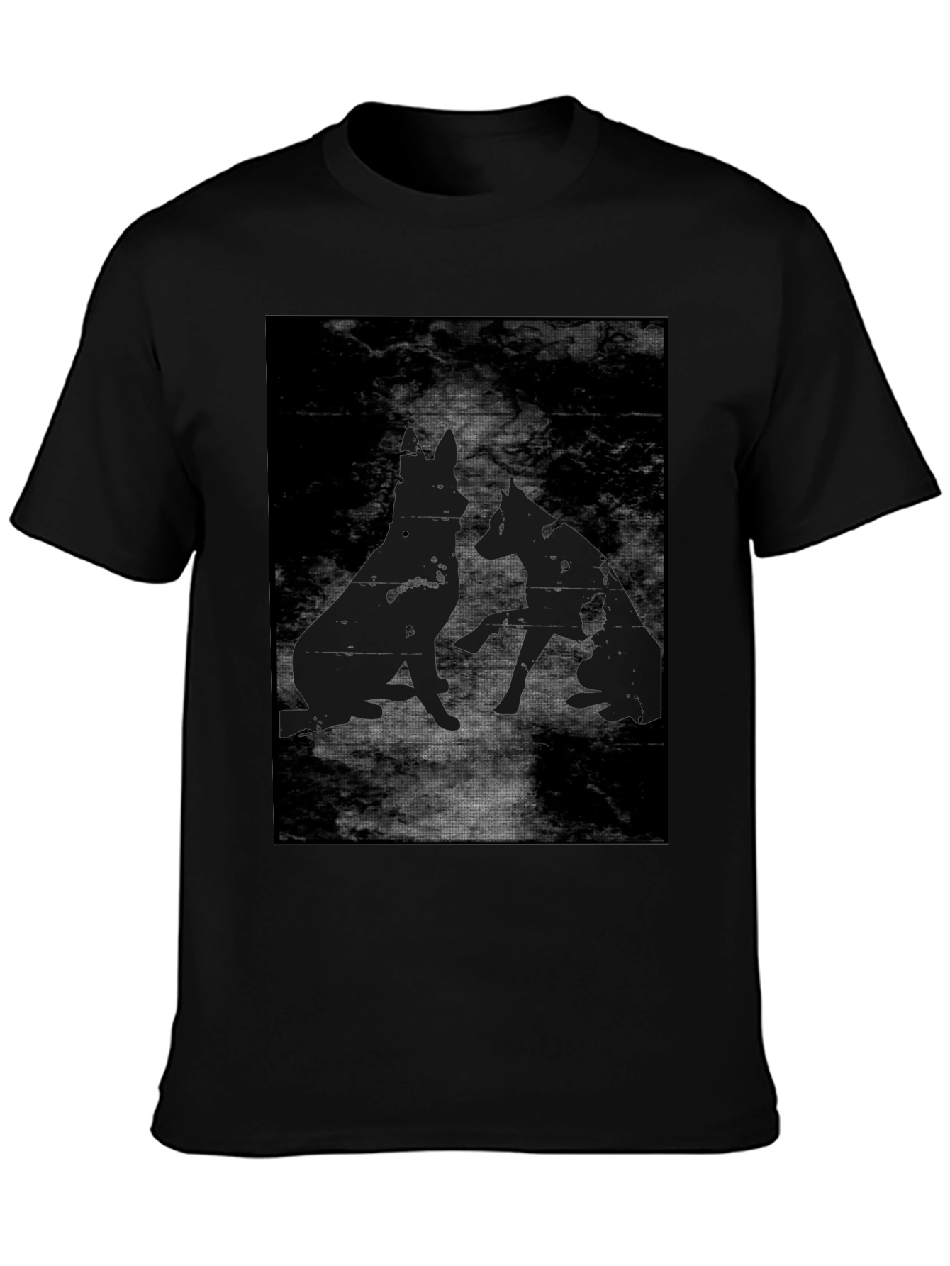 Black Black Dog Silhouette Graphic T-Shirt view 3