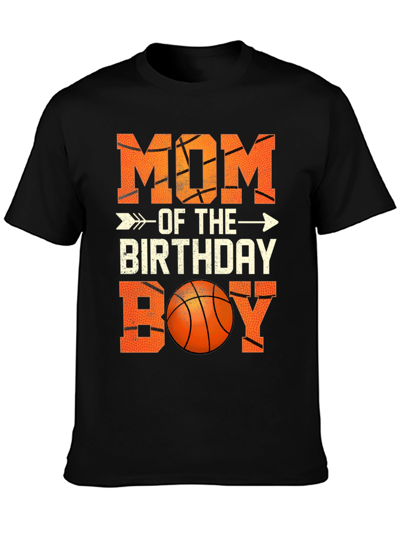Black Mom of the Birthday Boy Basketball T-Shirt view 3