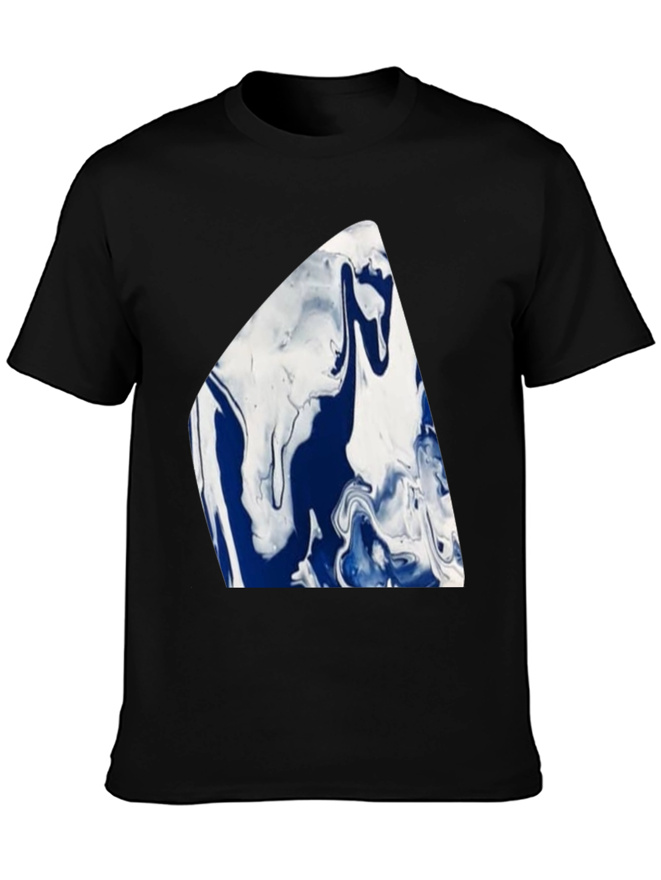 Abstract Blue & White Marble Graphic Tee - 3