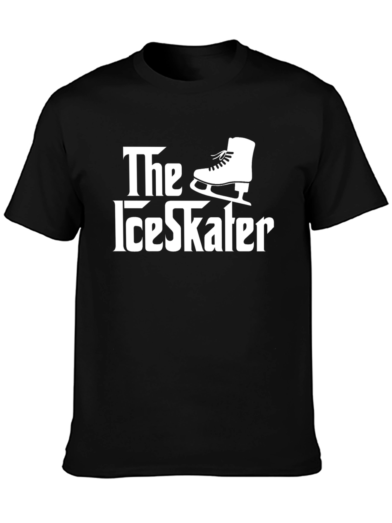 Black The Ice Skater T-Shirt - Novelty Graphic Tee view 3