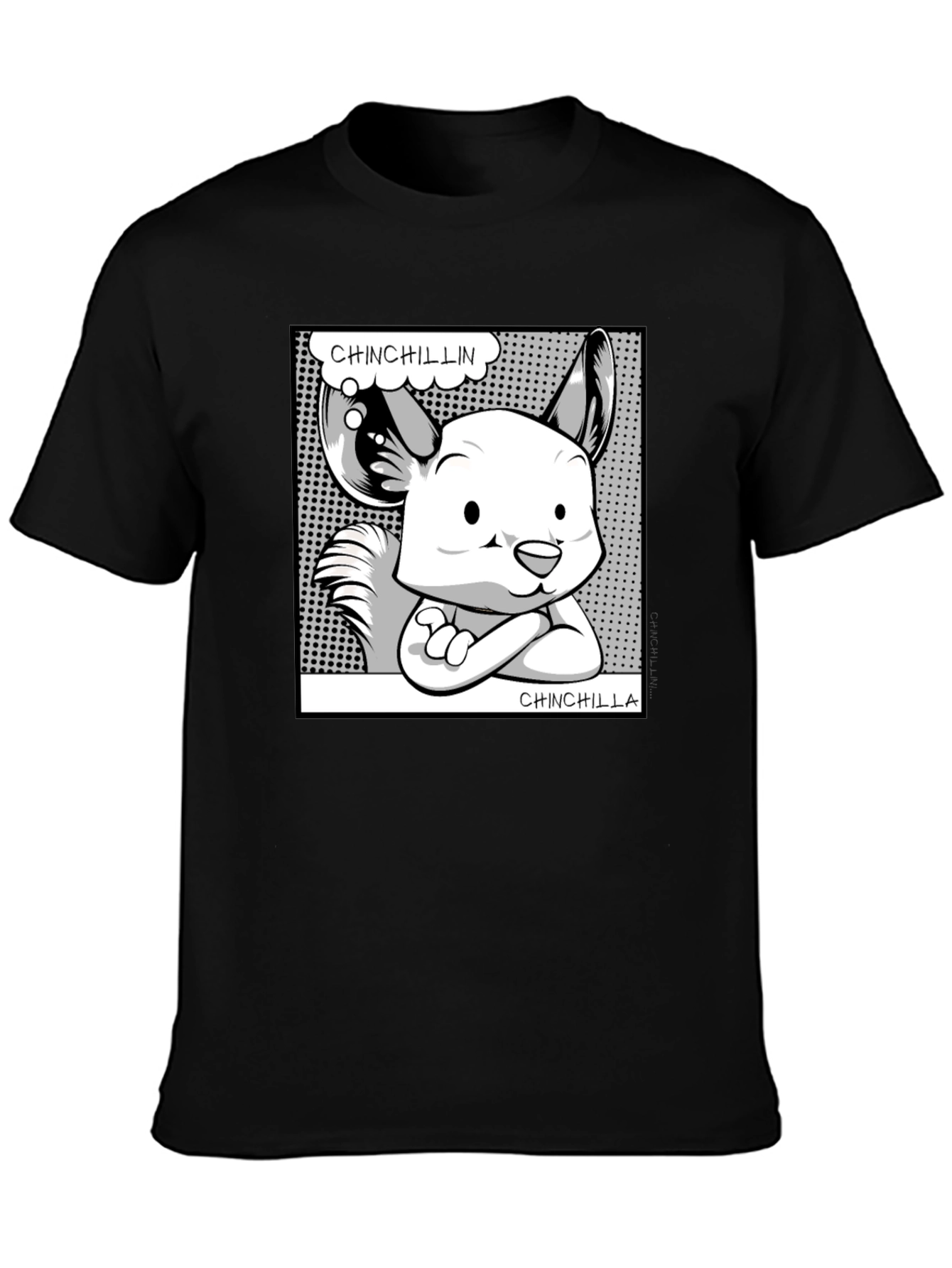 Black Chinchillin' Chinchilla Graphic Tee - Black view 3