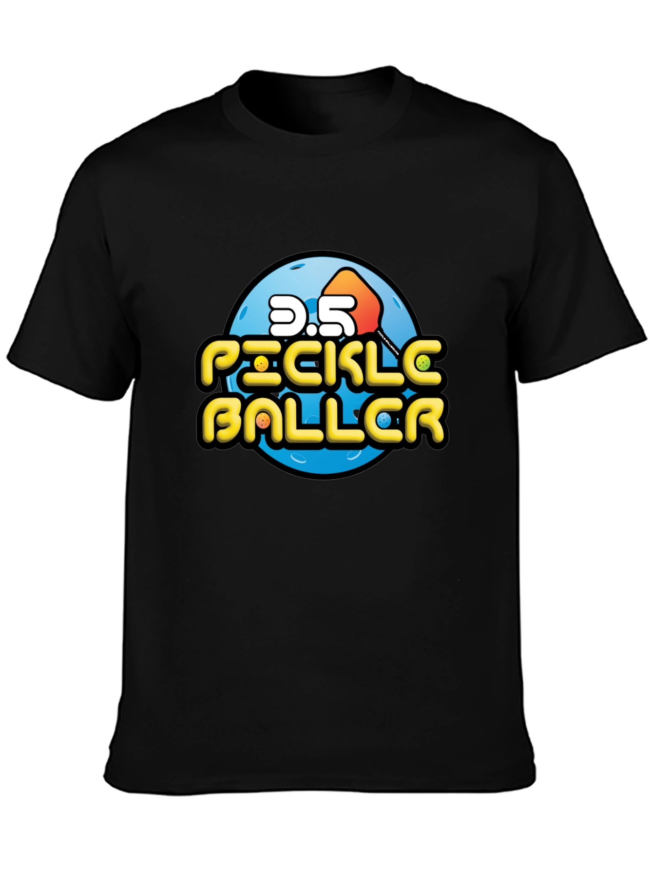 Black Pickleball 3.5 Black T-Shirt view 3