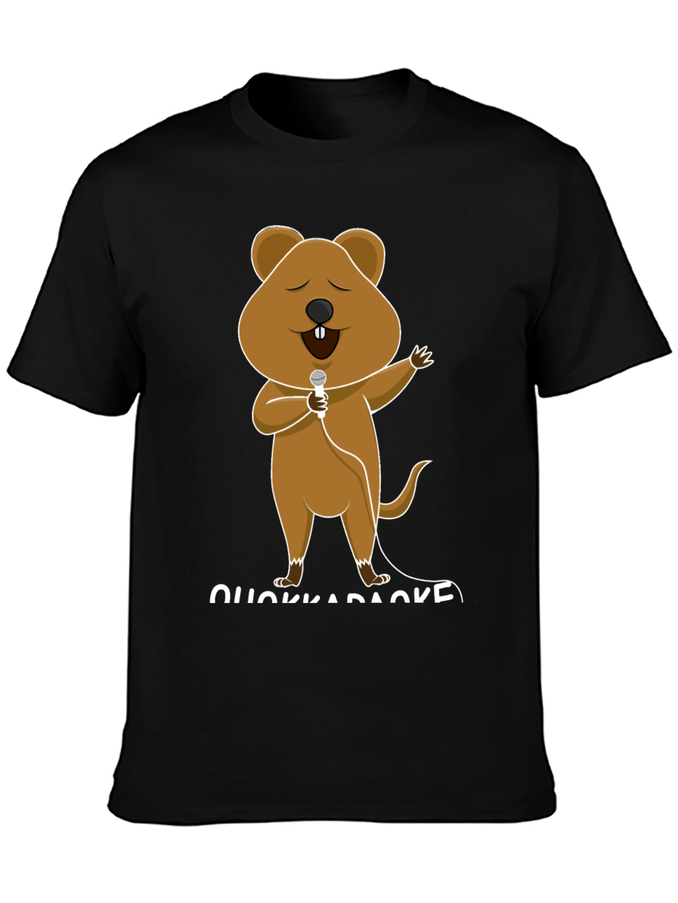 Black Quokka Karaoke T-Shirt - Sing Your Heart Out! view 3