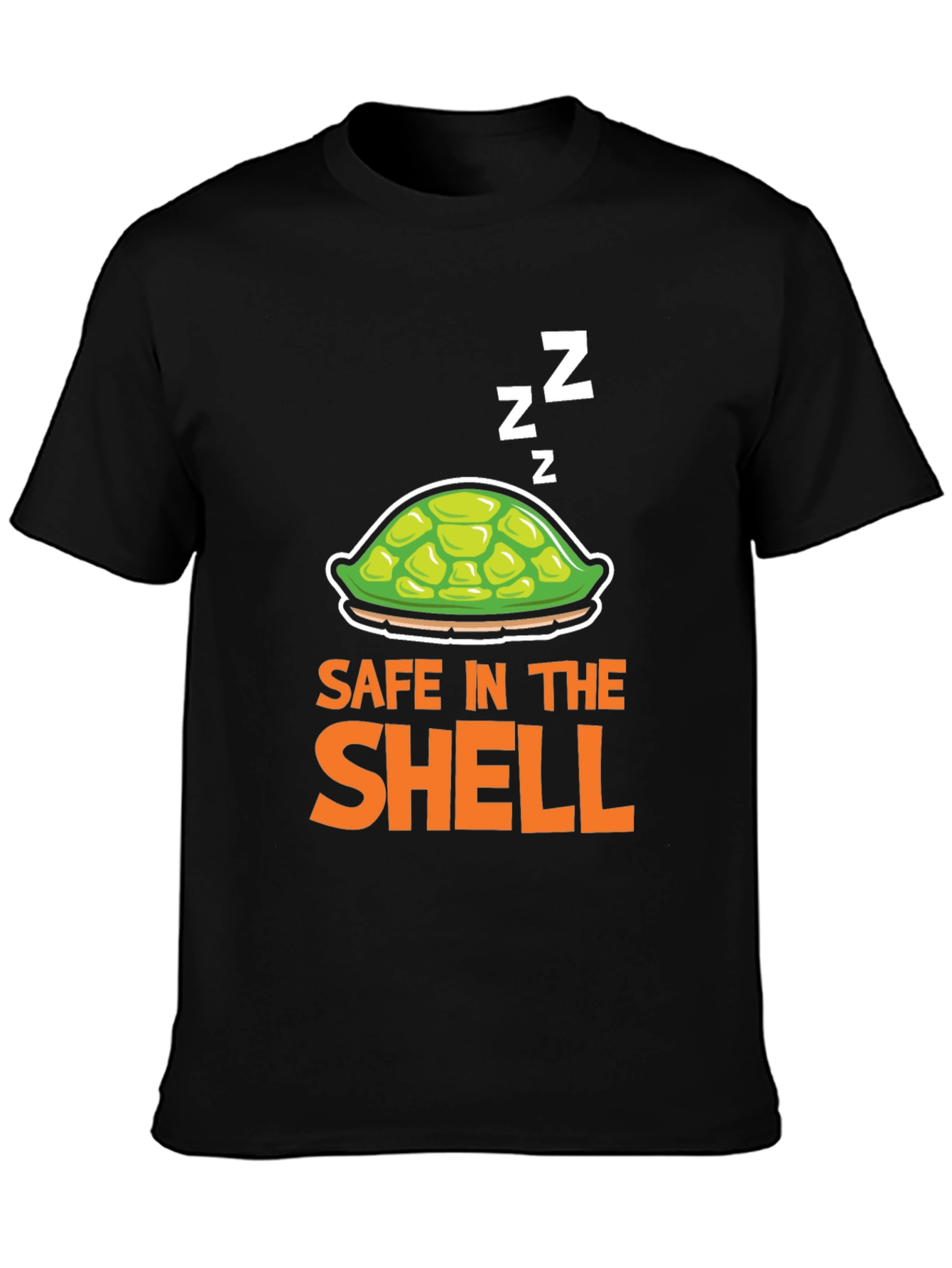 Black Safe in the Shell T-Shirt - Sleeping Turtle Tee view 3