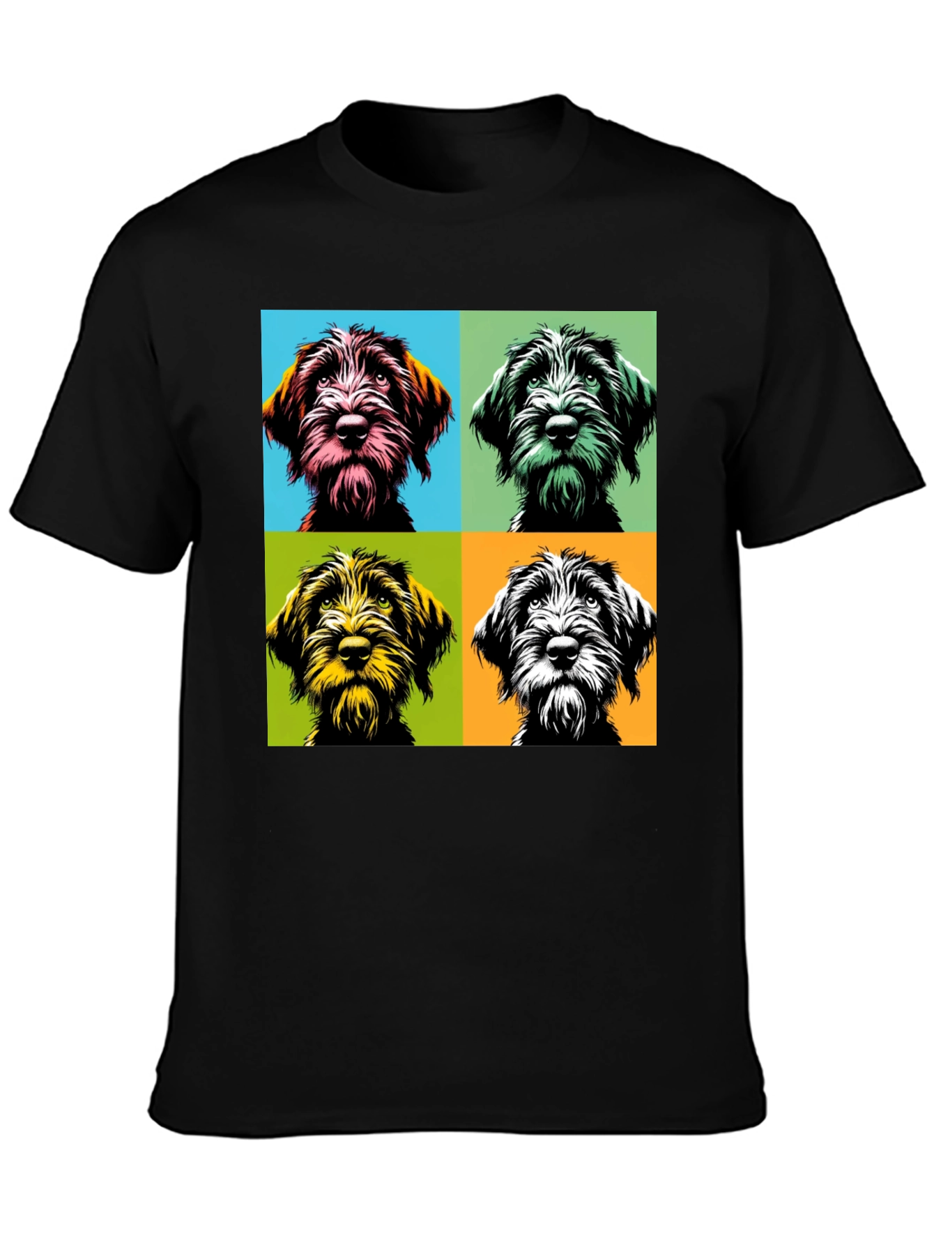 Black Dog Pop Art T-Shirt, Stylish Canine Tee view 3