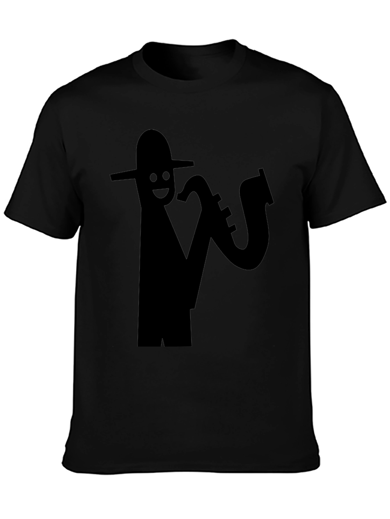 Black Cool Saxophone Player Black T-Shirt view 3