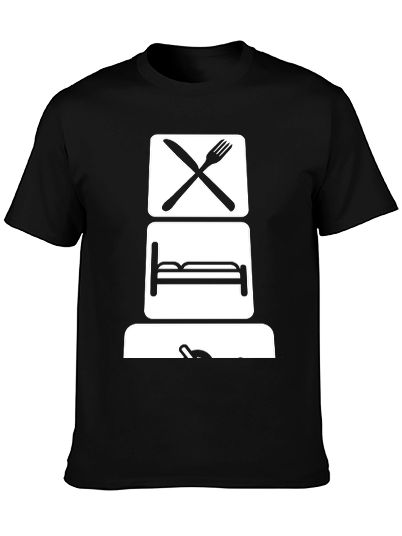 Black Eat, Sleep, Game T-Shirt - Black Graphic Tee view 3