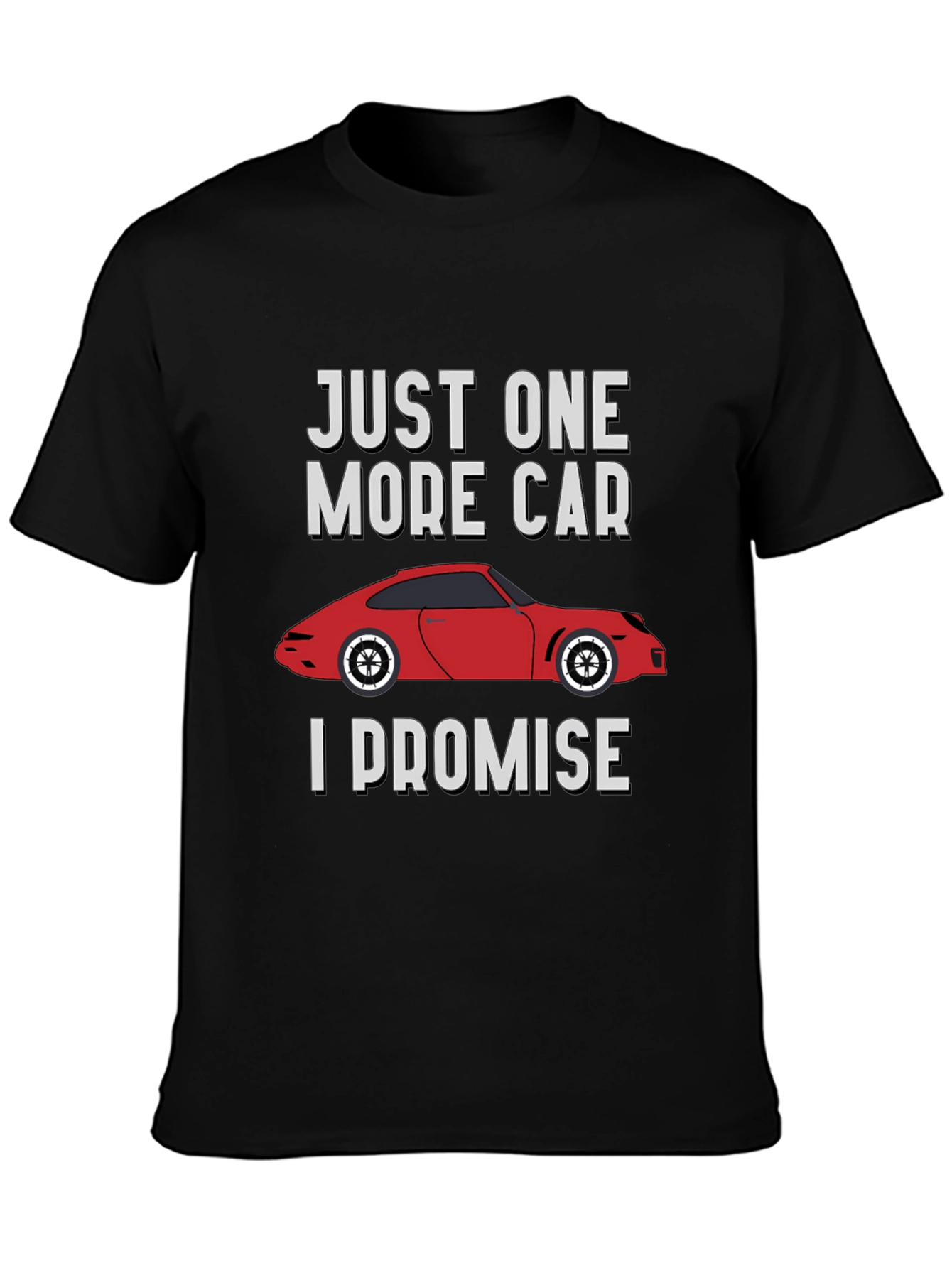 Black Just One More Car I Promise T-Shirt view 3