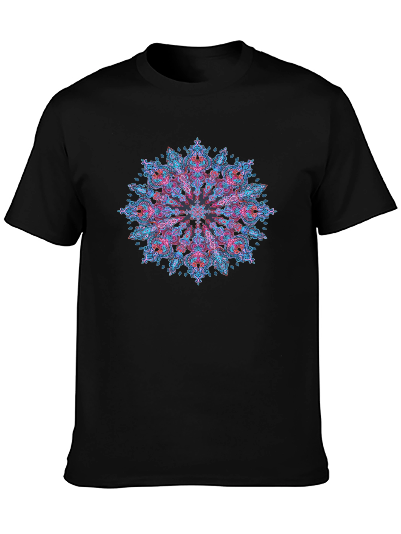 Black Mandala Art Black T-Shirt - Stylish Graphic Tee view 3