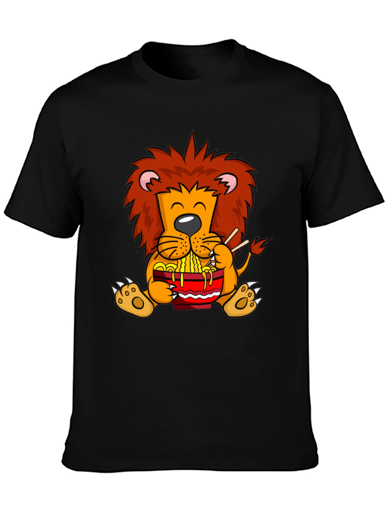 Black Lion Ramen T-Shirt - Cartoon Style view 3