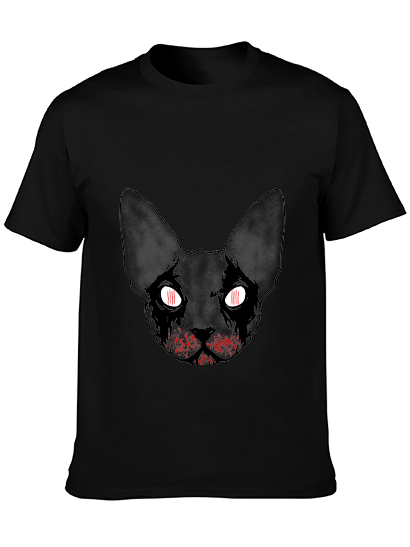 Black Black Cat Graphic Tee - Unique Design view 3