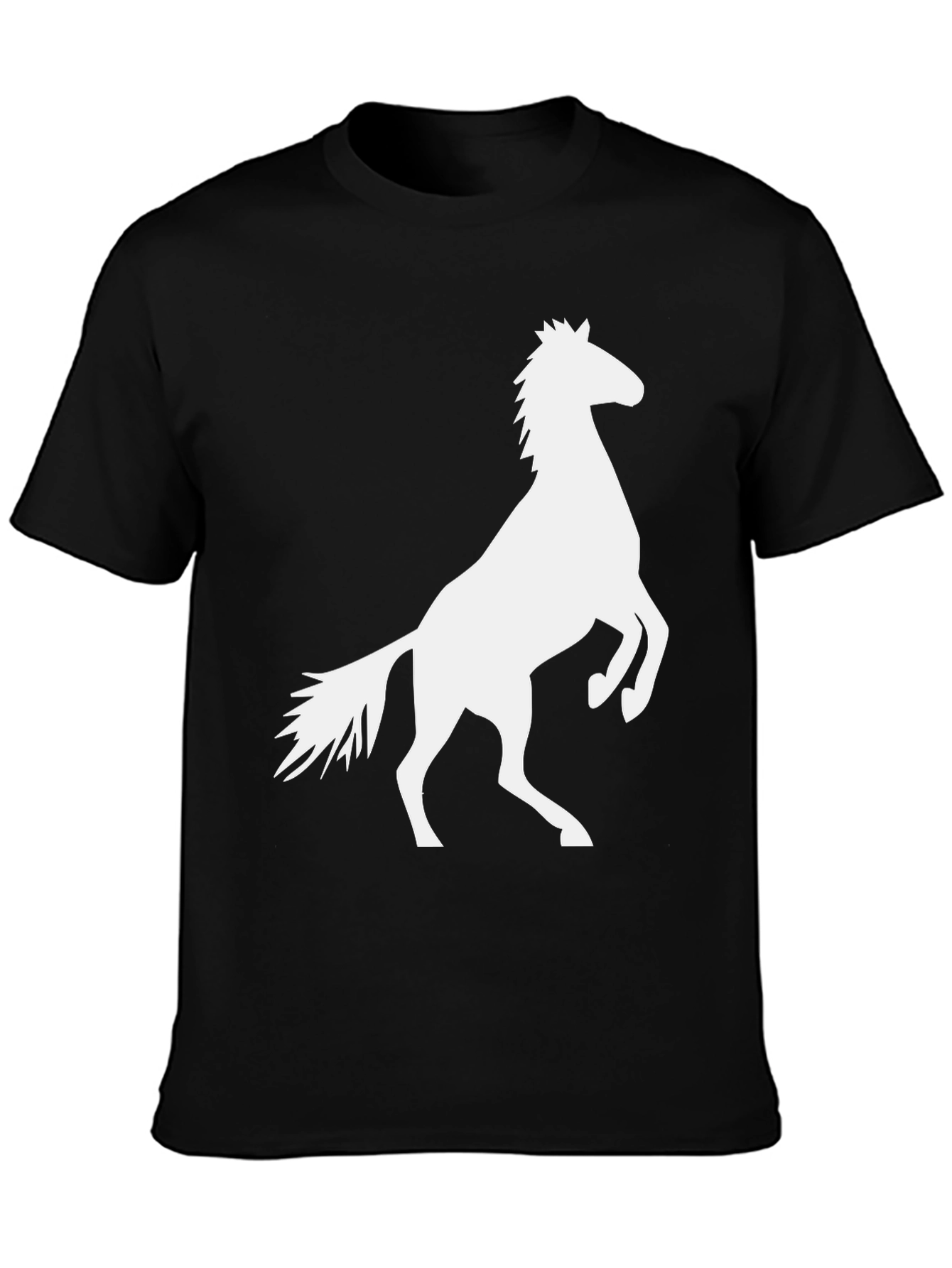 Black Black Tee with Horse Graphic view 3