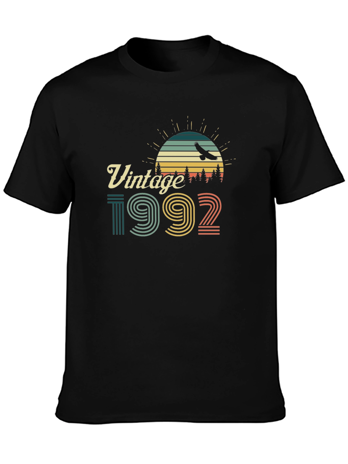 Black Vintage 1992 Retro T-Shirt view 3