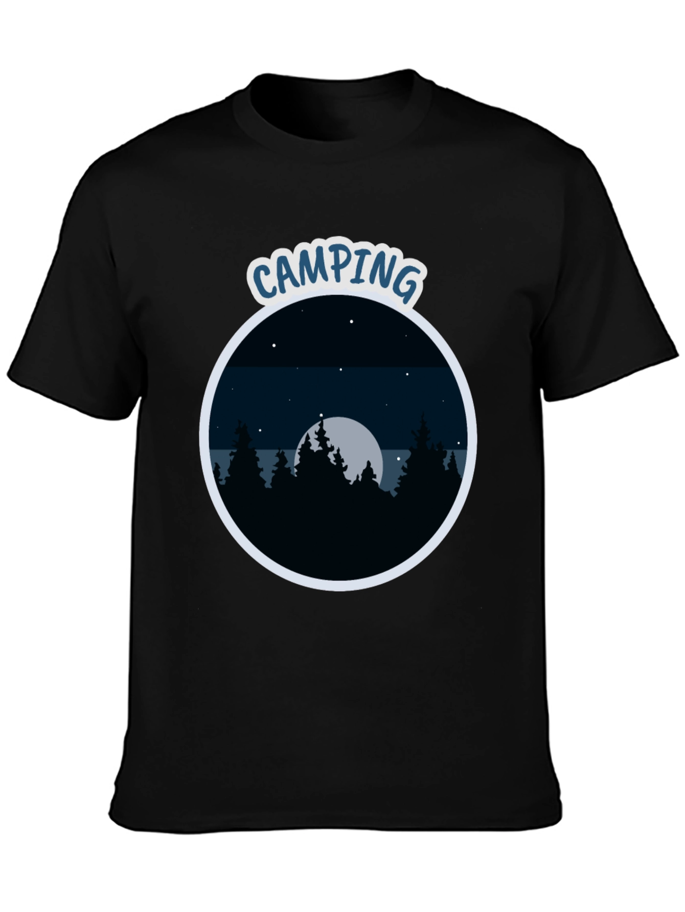 Black Camping Adventure T-Shirt - Outdoor Lover Tee view 3