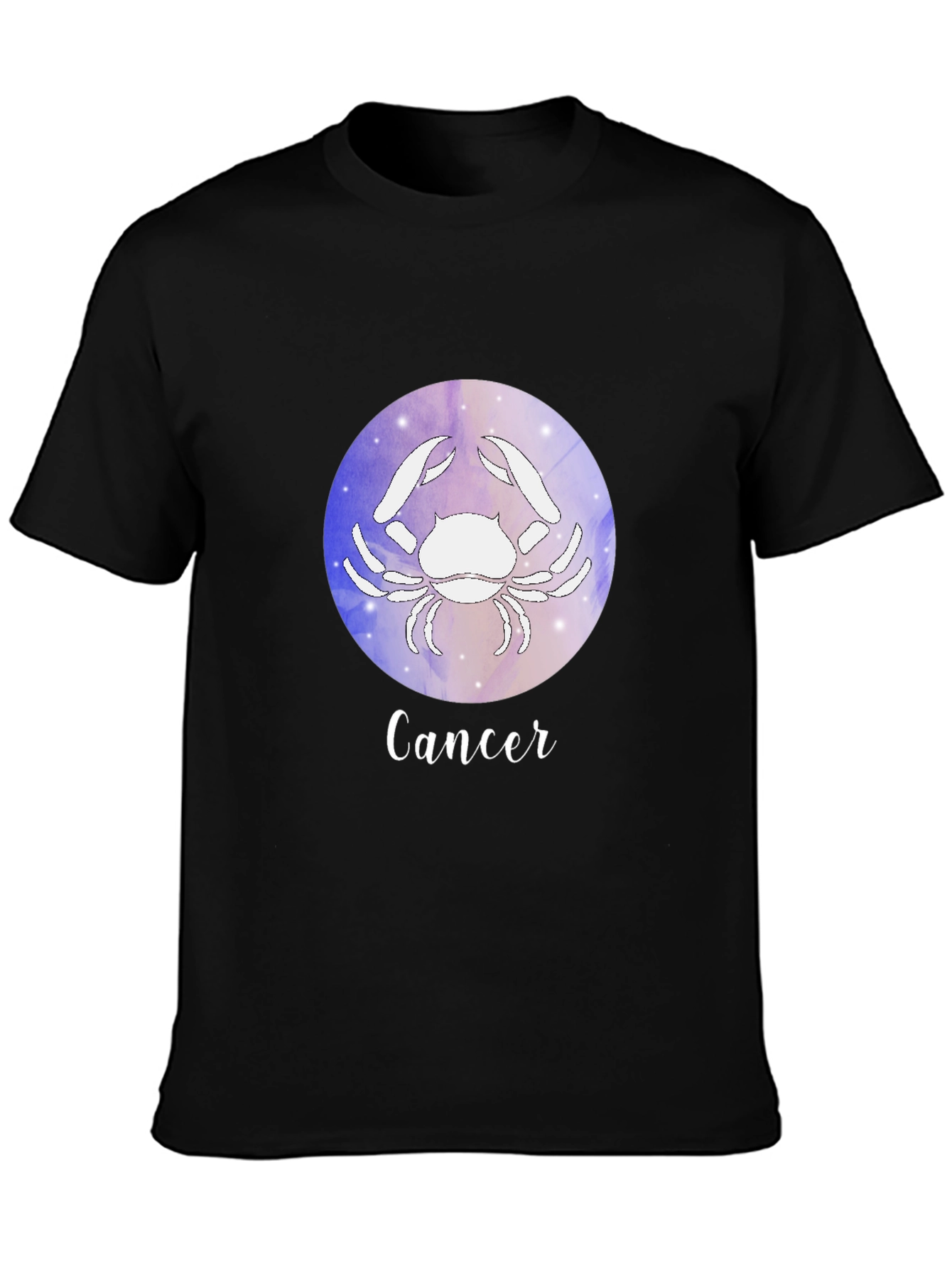 Black Cancer Zodiac Graphic Tee - Black view 3