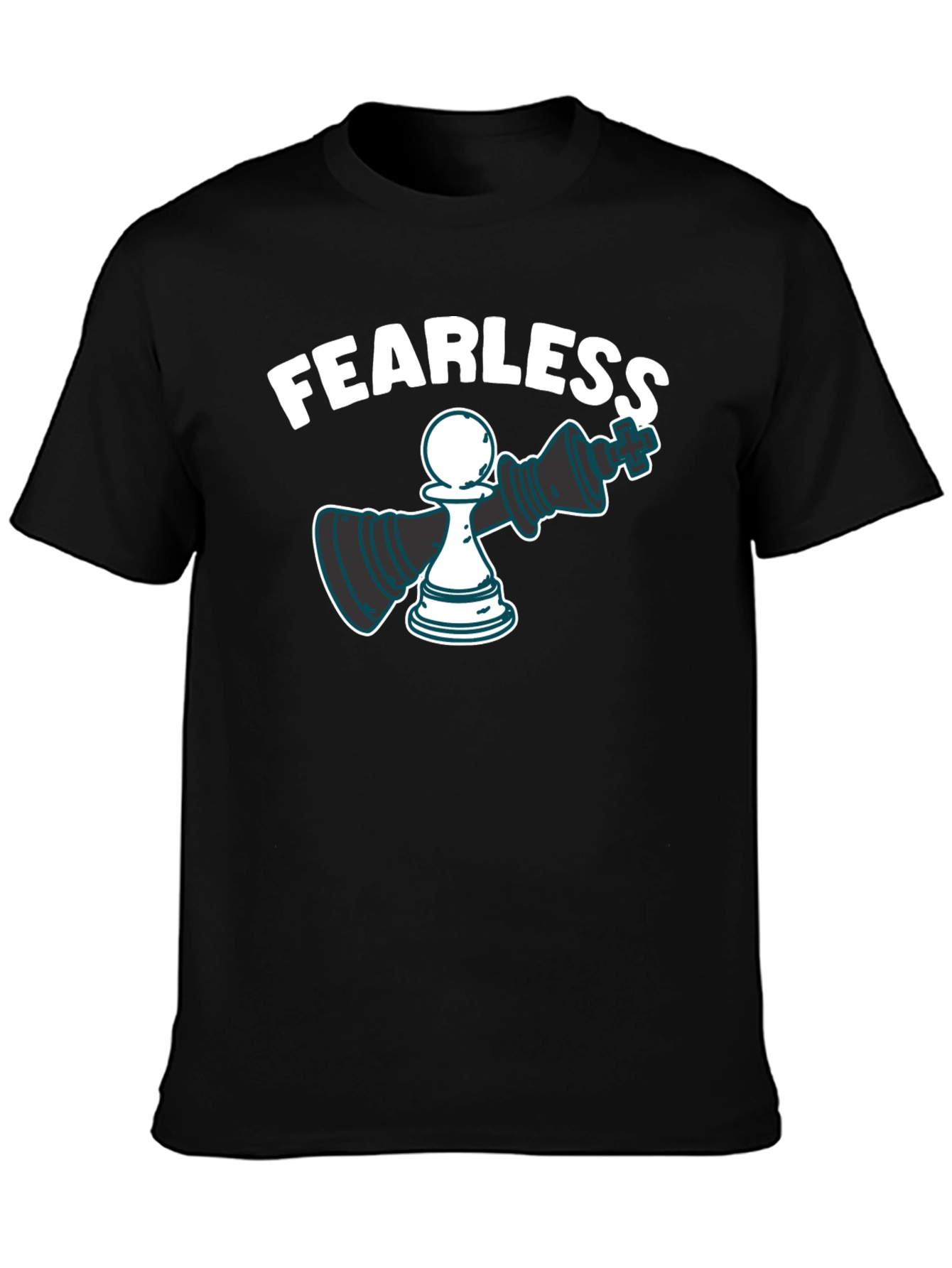 Black Fearless Chess Graphic Tee view 3