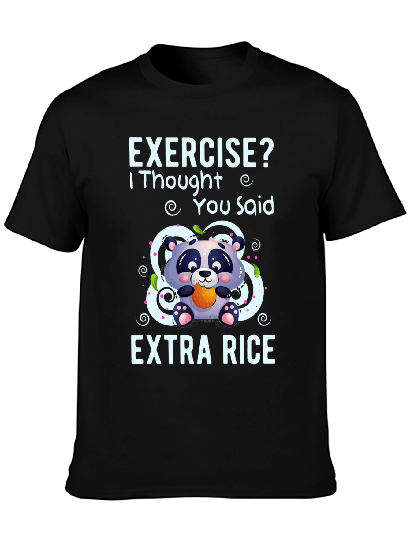 Black Exercise? Extra Rice Panda Graphic Tee view 3