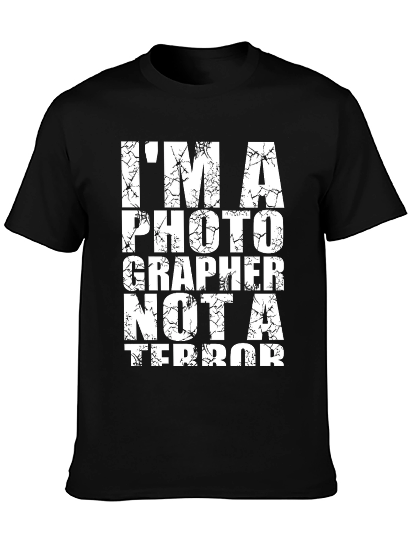 Black I'm A Photographer Not A Terrorist Black T-Shirt view 3