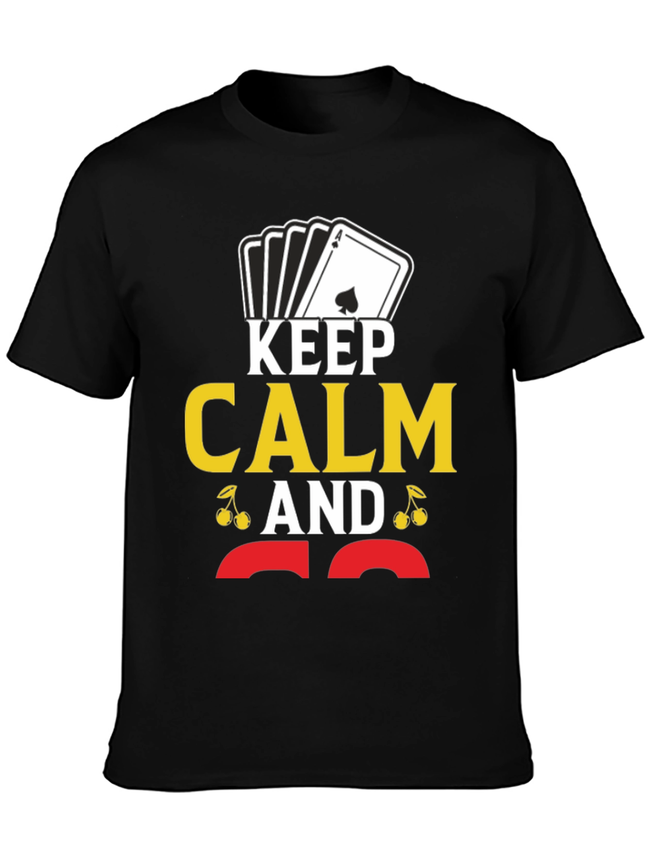 Black Keep Calm Ace T-Shirt - Funny Poker Casino Card Tee view 3