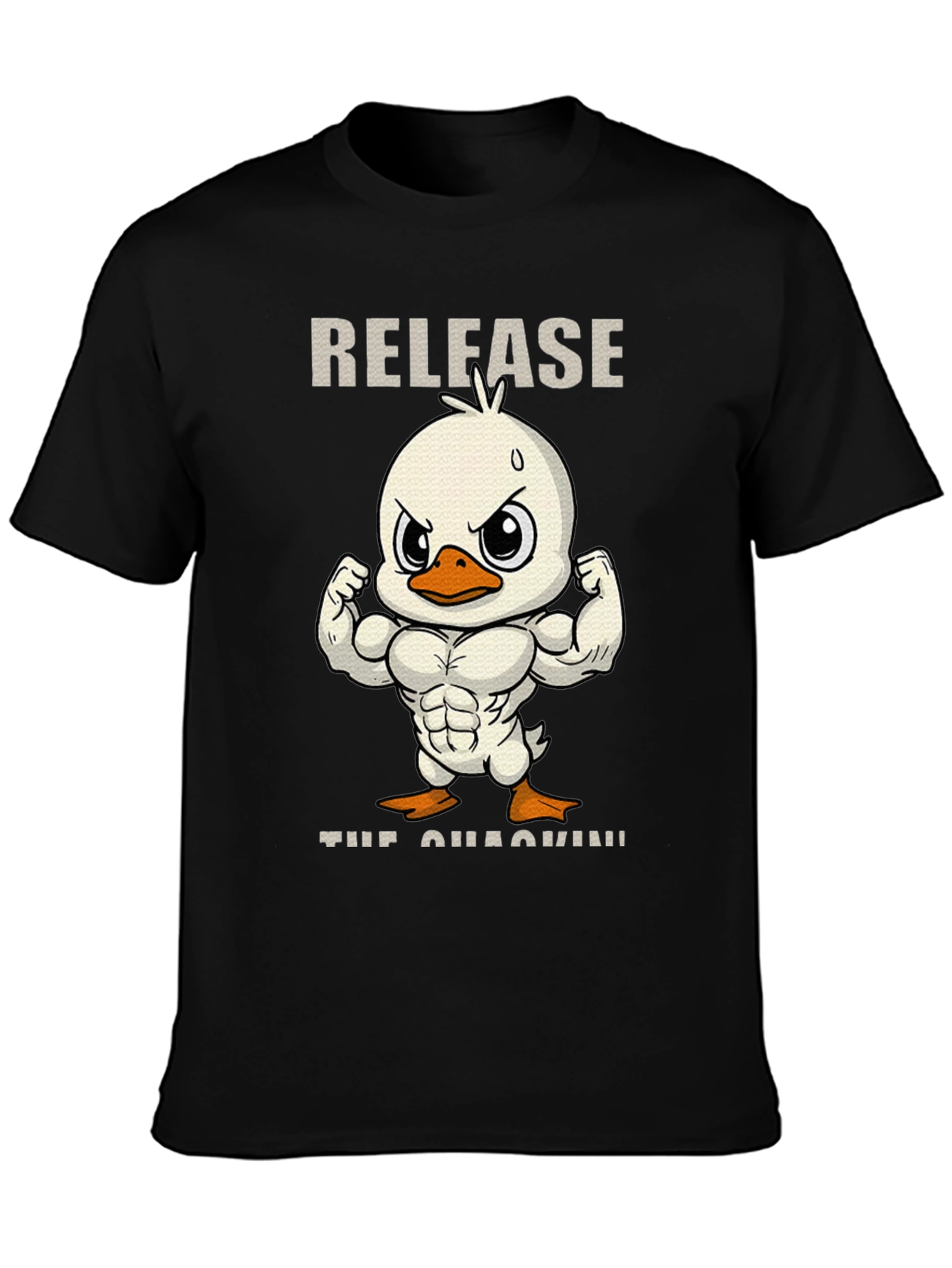 Black Release the Quackin' Funny Duck T-Shirt view 3