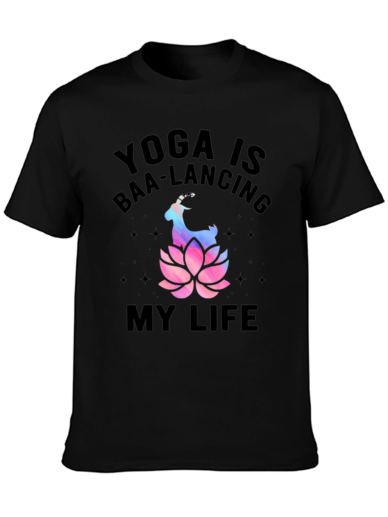 Black Yoga Baa-lancing Life Graphic Tee view 3