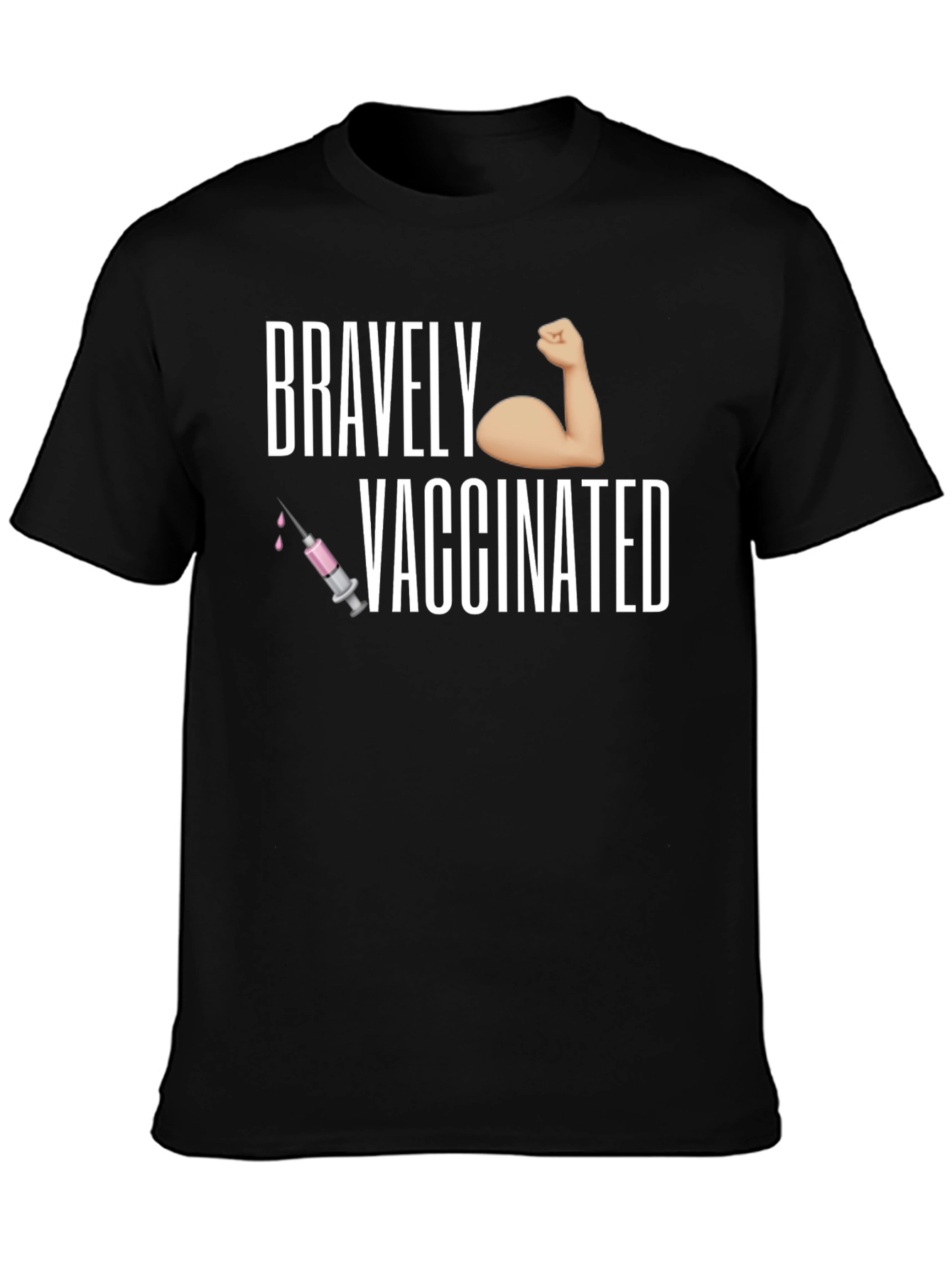 Black Bravely Vaccinated T-Shirt - Pro Vaccine Tee view 3