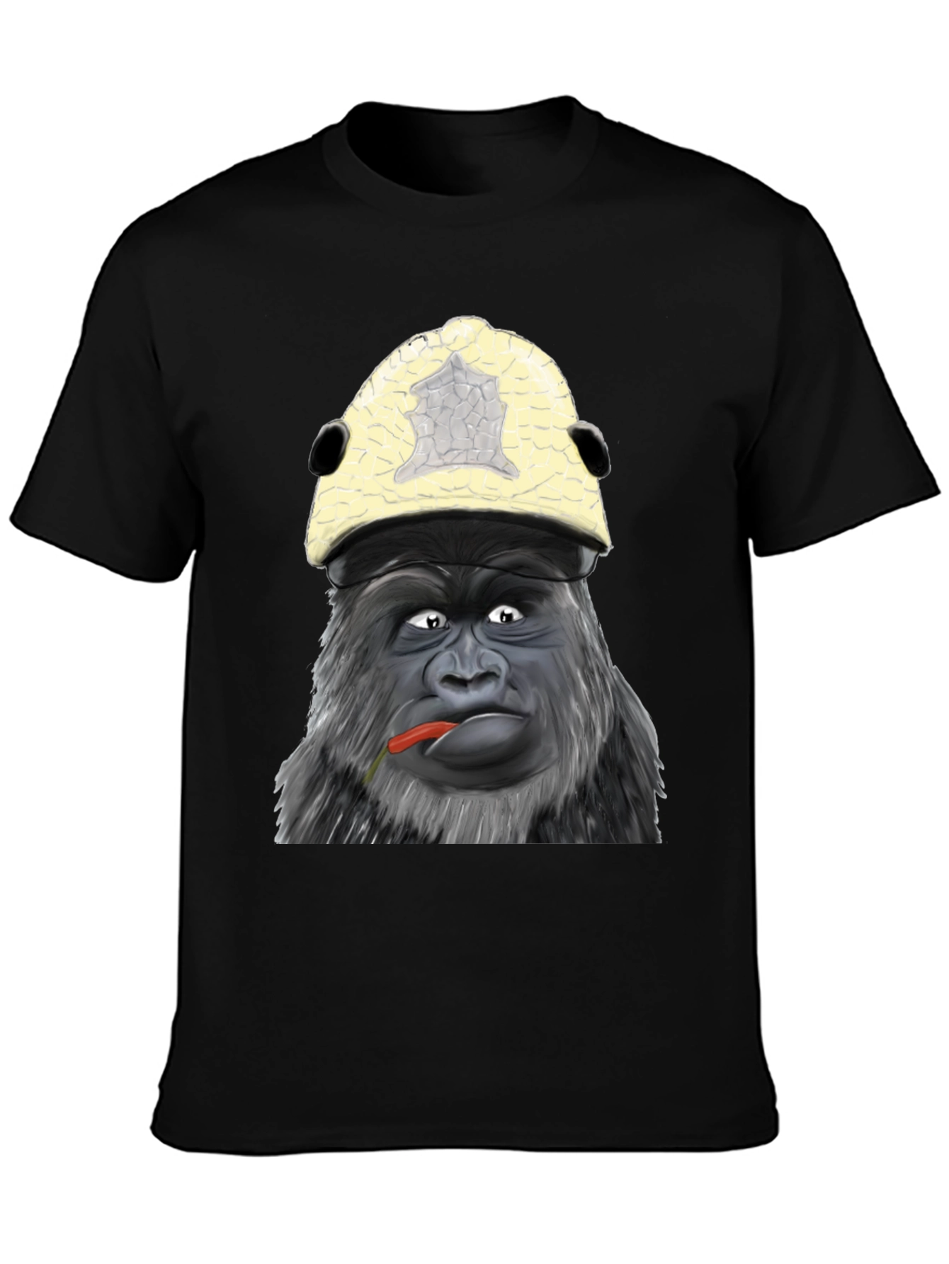 Black Funny Gorilla Graphic Tee - Unique Ape Design Shirt view 3