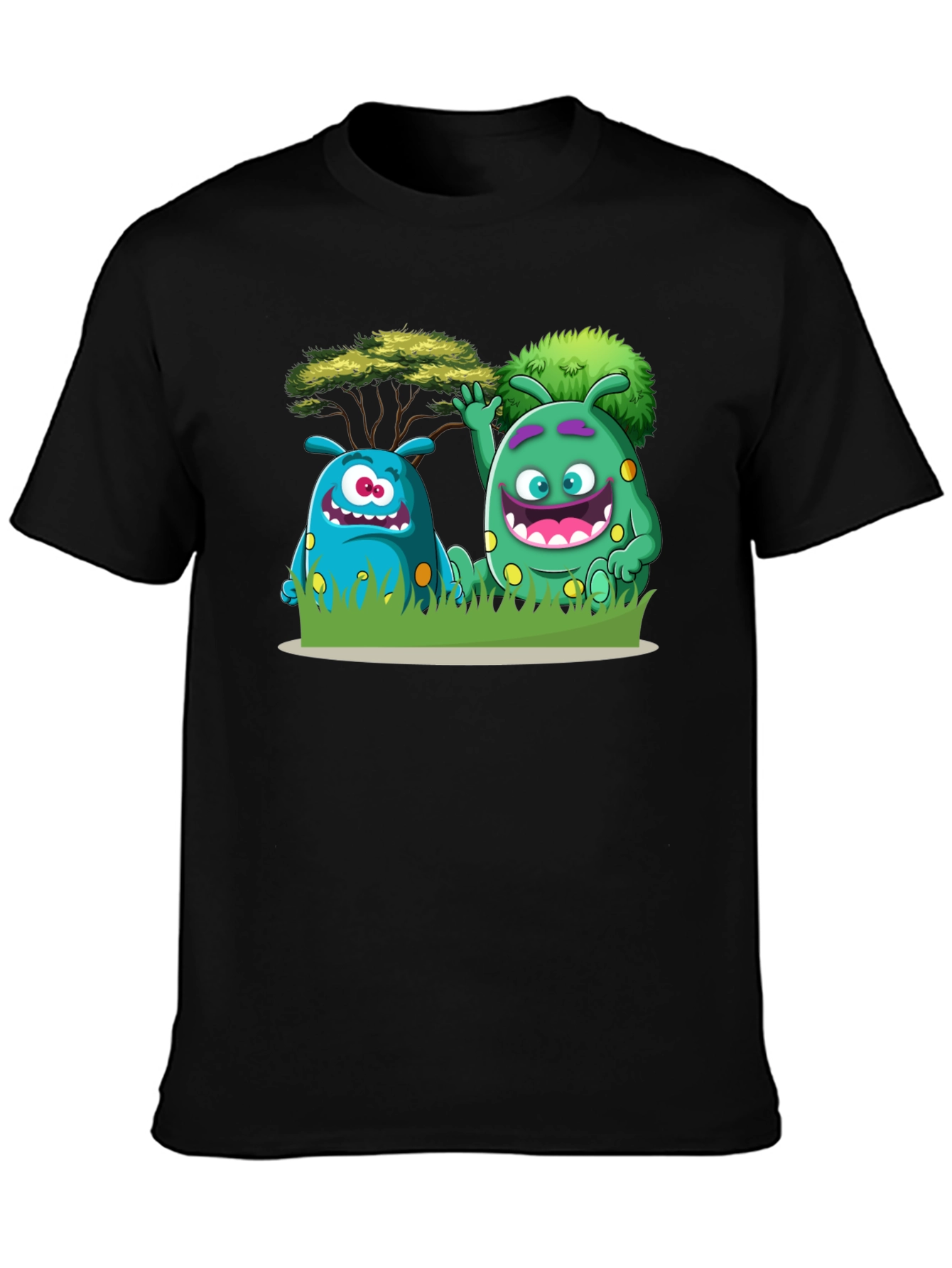 Black Monster Pals Graphic Tee - Fun & Unique Design view 3