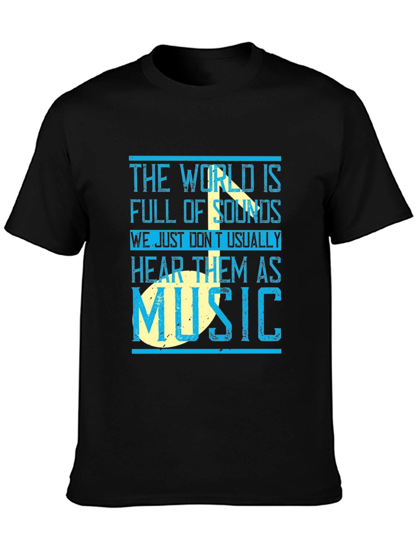 Black Music Lover T-Shirt: The World is Full of Sounds view 3