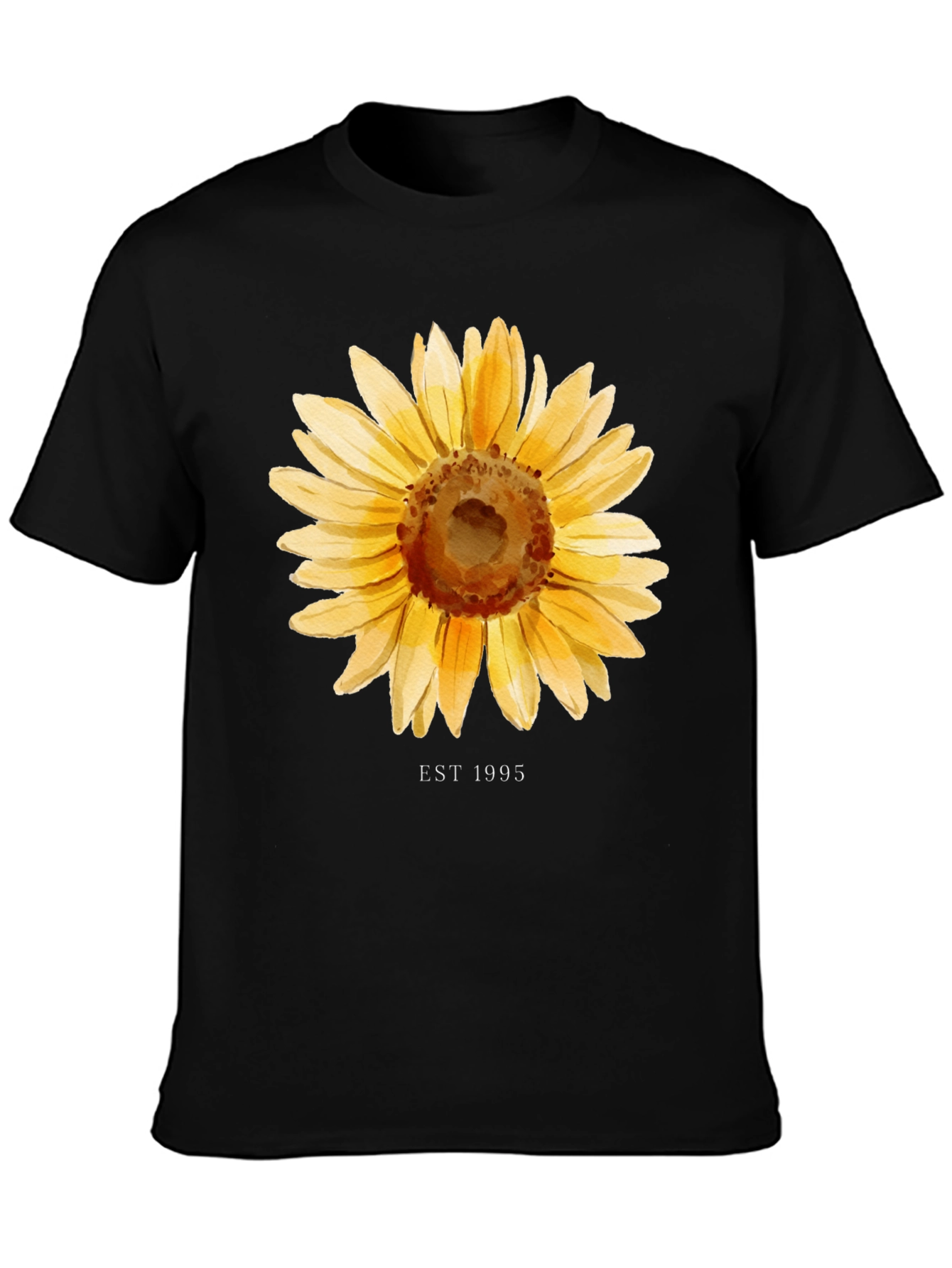 Black Sunflower EST 1995 Black T-Shirt view 3