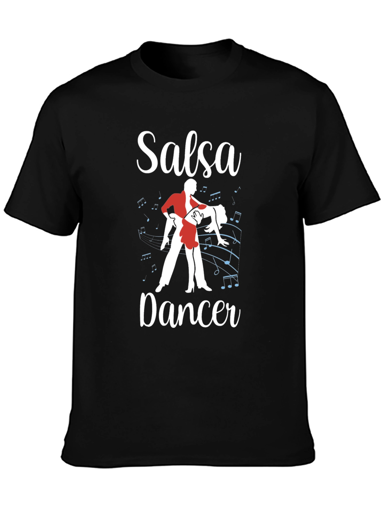 Black Salsa Dancer Graphic T-Shirt - Dance Lover Tee view 3