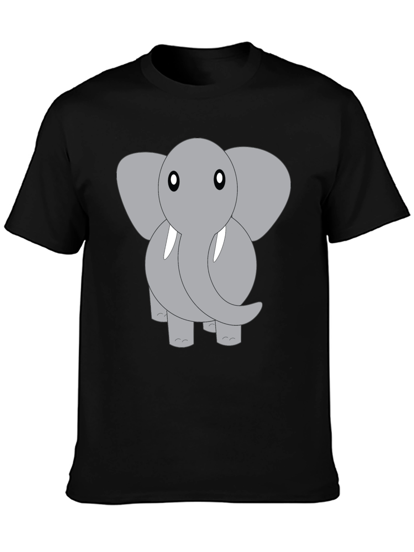 Black Elephant Graphic Tee - Cute Animal Design view 3