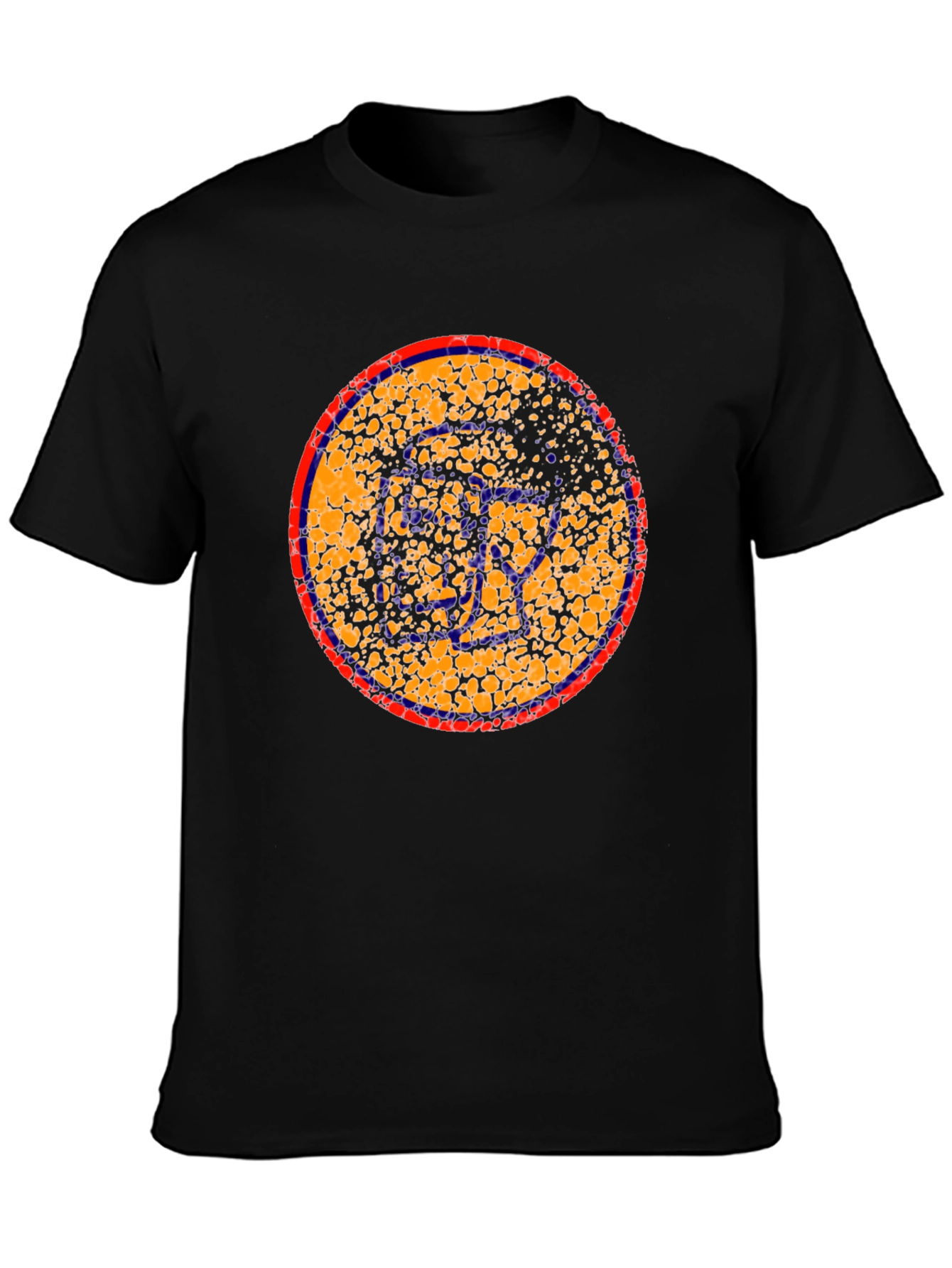Black Abstract Circle Graphic Black T-Shirt view 3