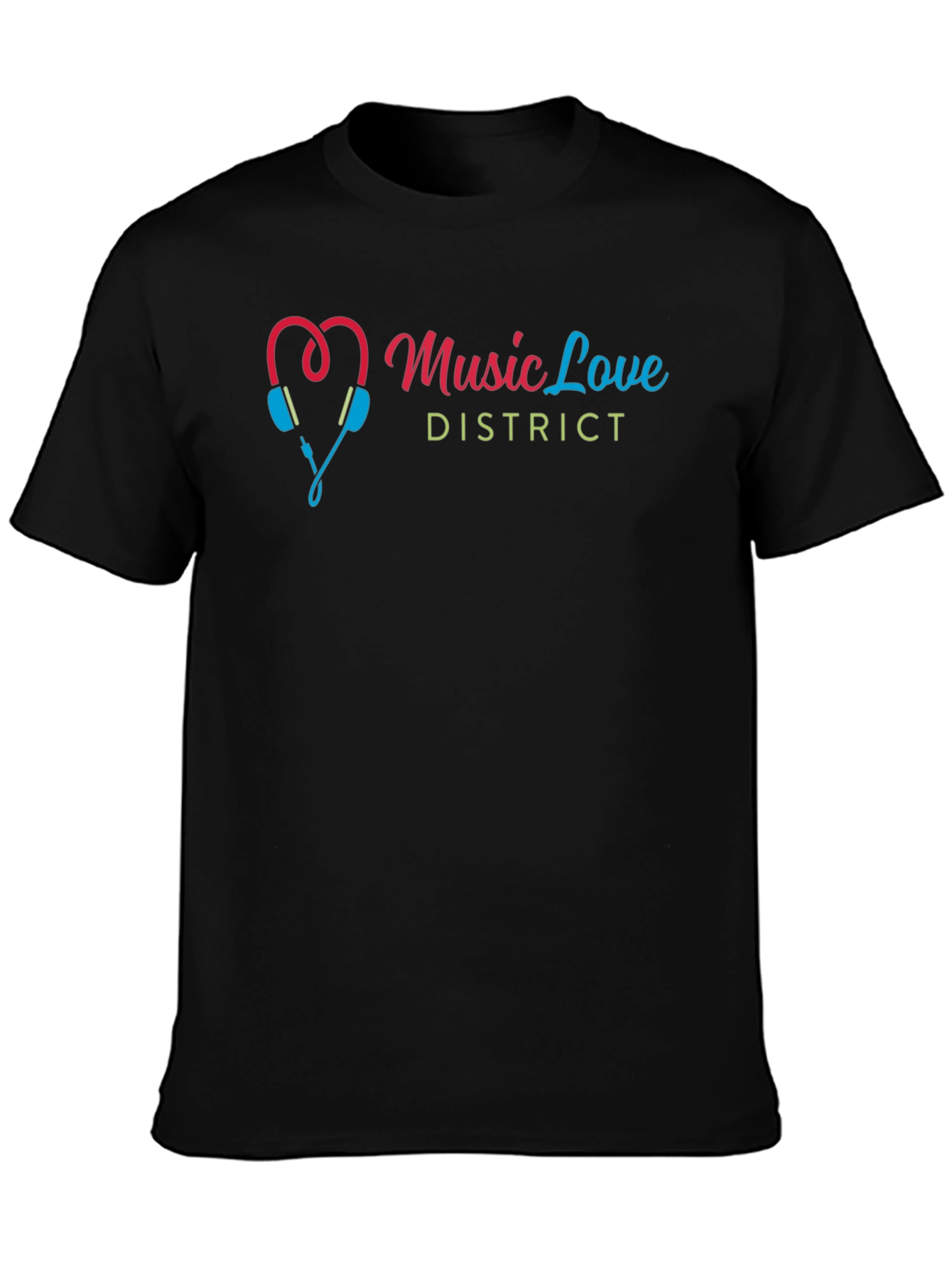 Black Music Love District Graphic T-Shirt view 3