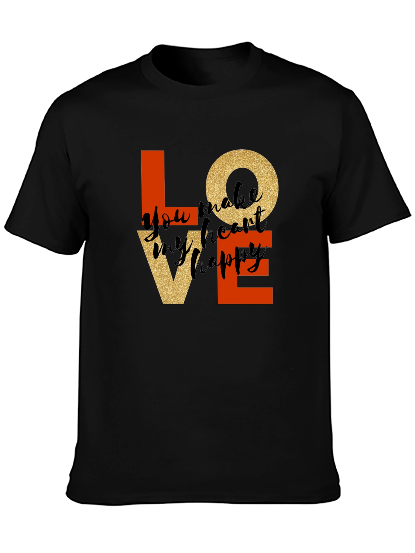 Black Love T-Shirt: You Make My Heart Happy view 3