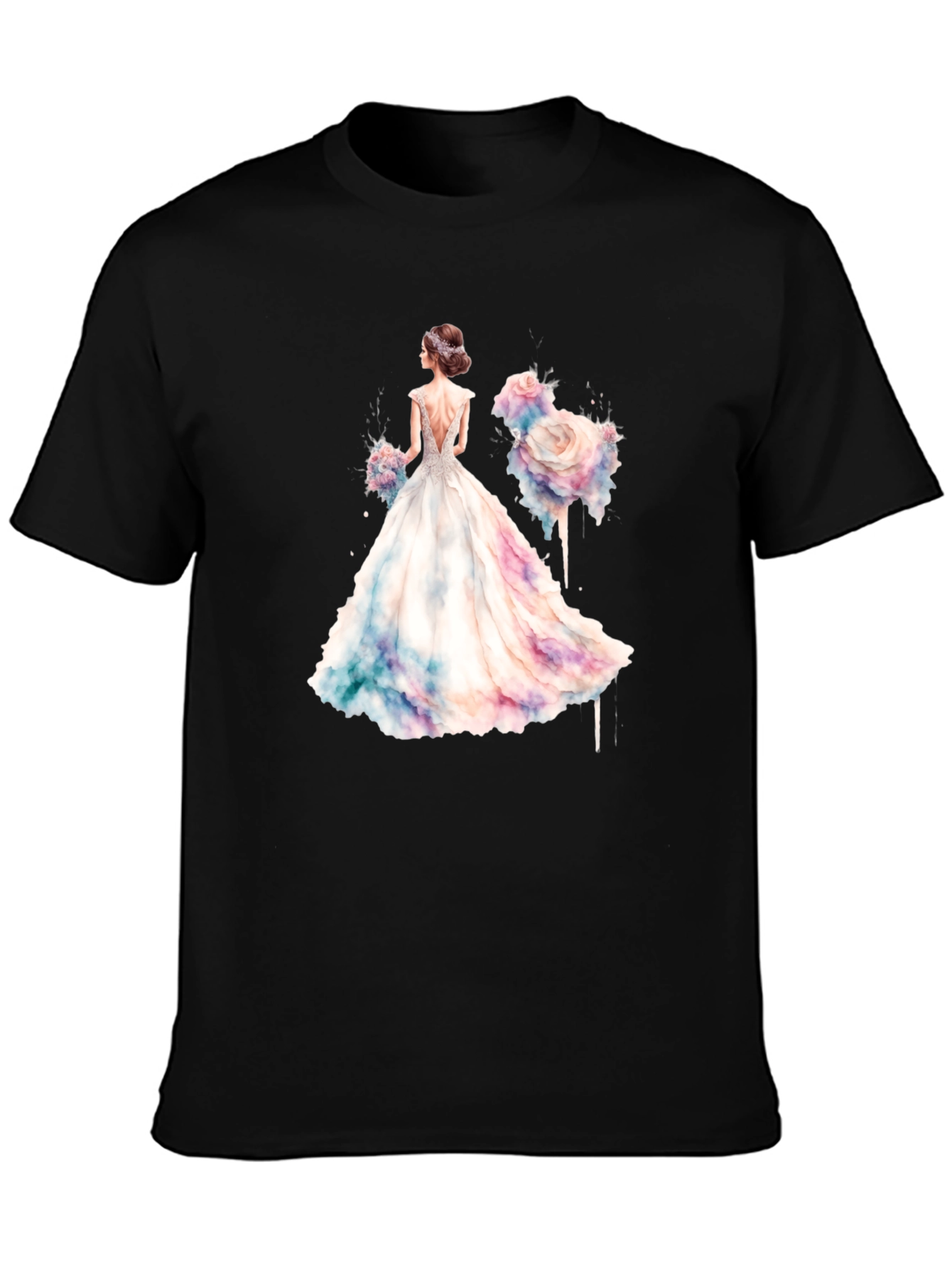 Black Elegant Bride T-Shirt view 3