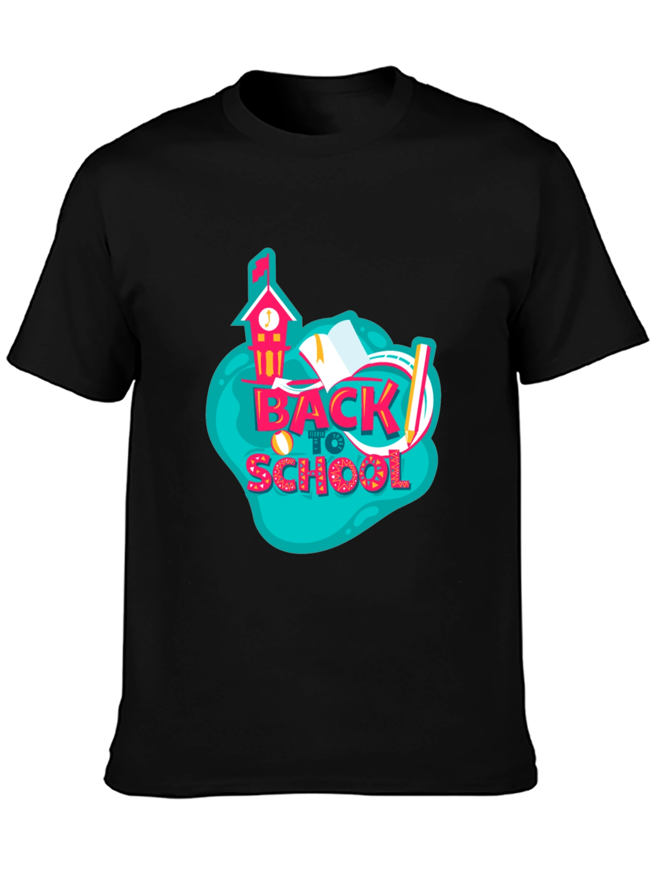Black Back to School Graphic Black T-Shirt view 3