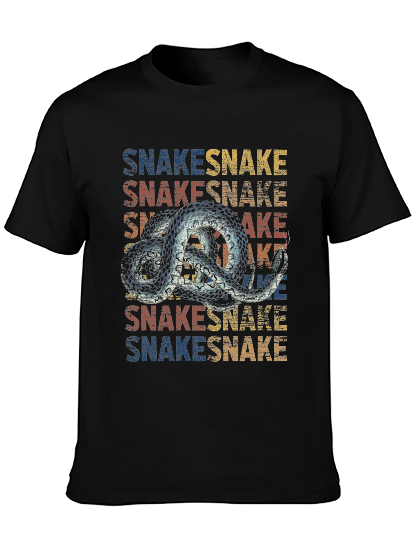 Black Vintage Snake T-Shirt Graphic Print view 3